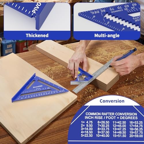 Square Combination Woodworking Tools, 7inch Carpenter With Carpentry Pencil