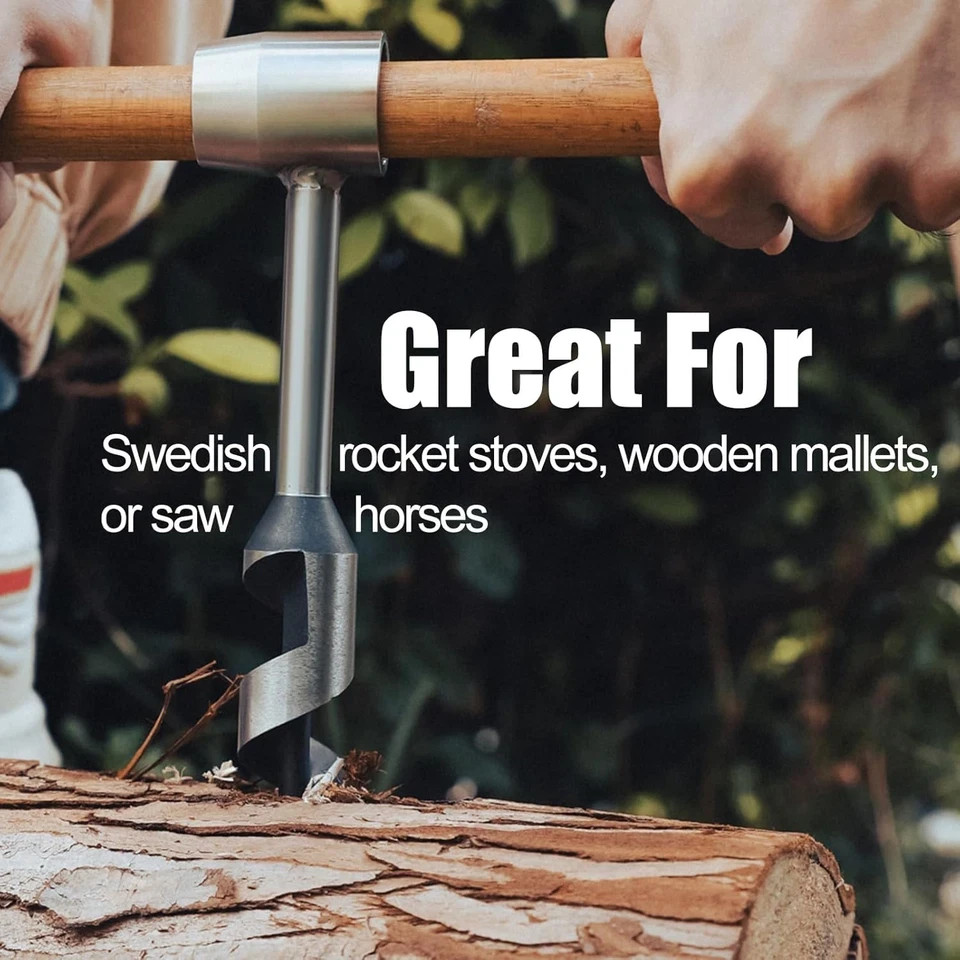 Bushcraft hand auger settlers wrench manual hole drill for survival & camping