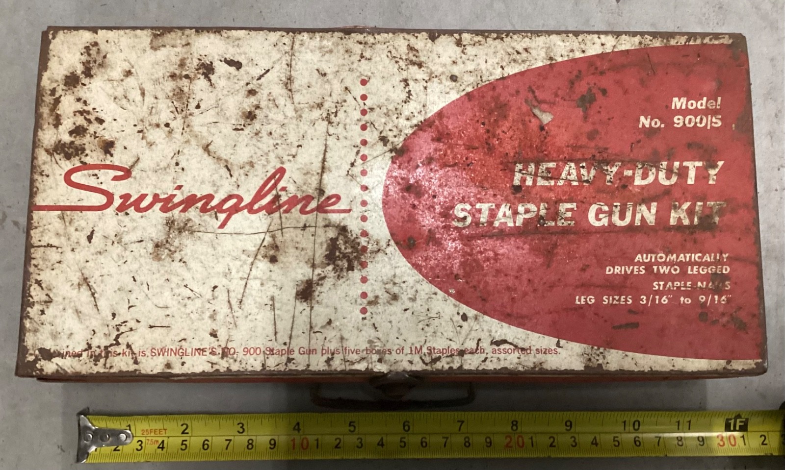 Vintage Swingline Stapler 900 Staple Gun Original Metal Box Heavy Duty Tacker