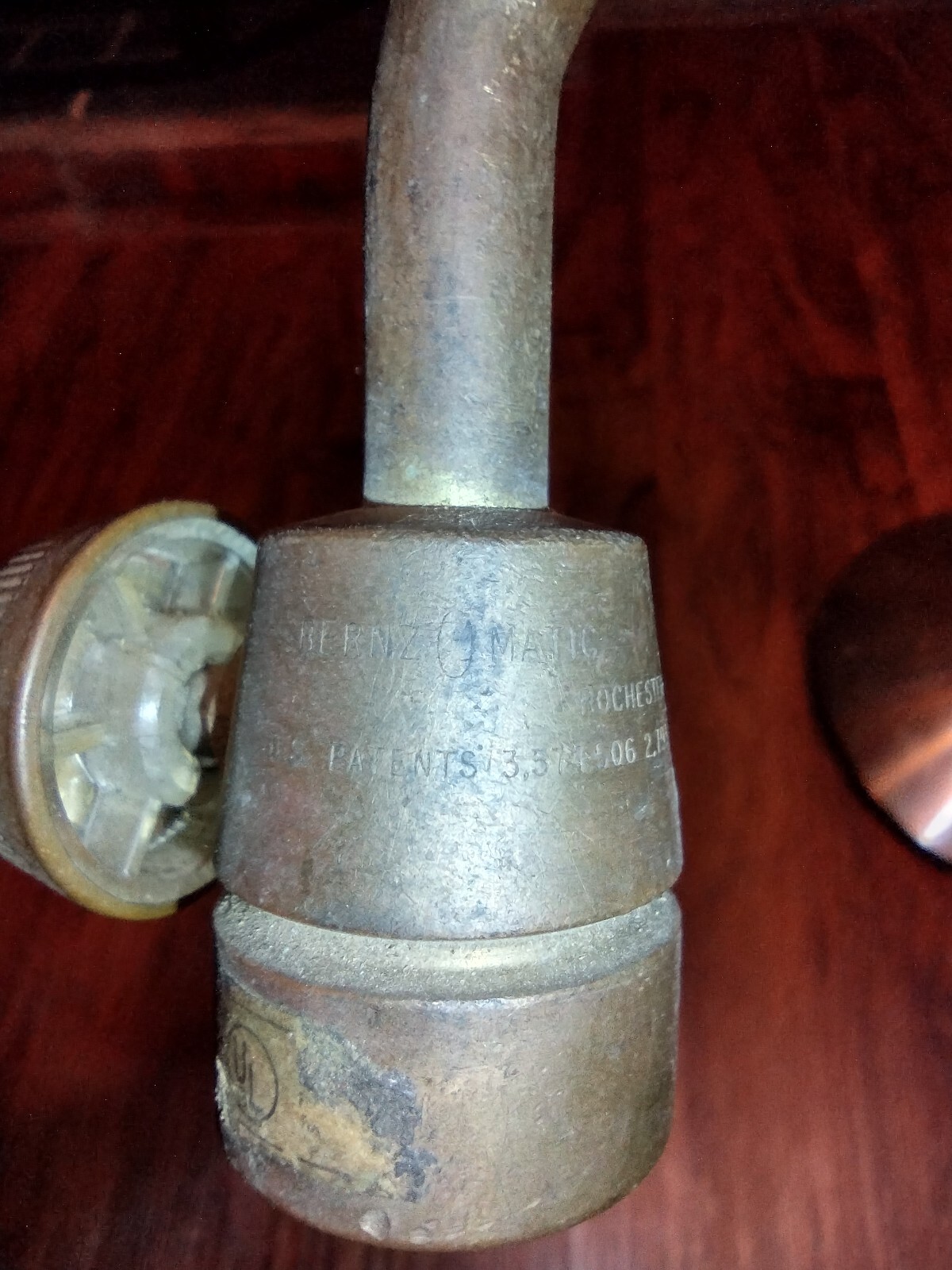 Vintage Bernz O Matic Brass Blow Torch Head Nozzle, Made In USA