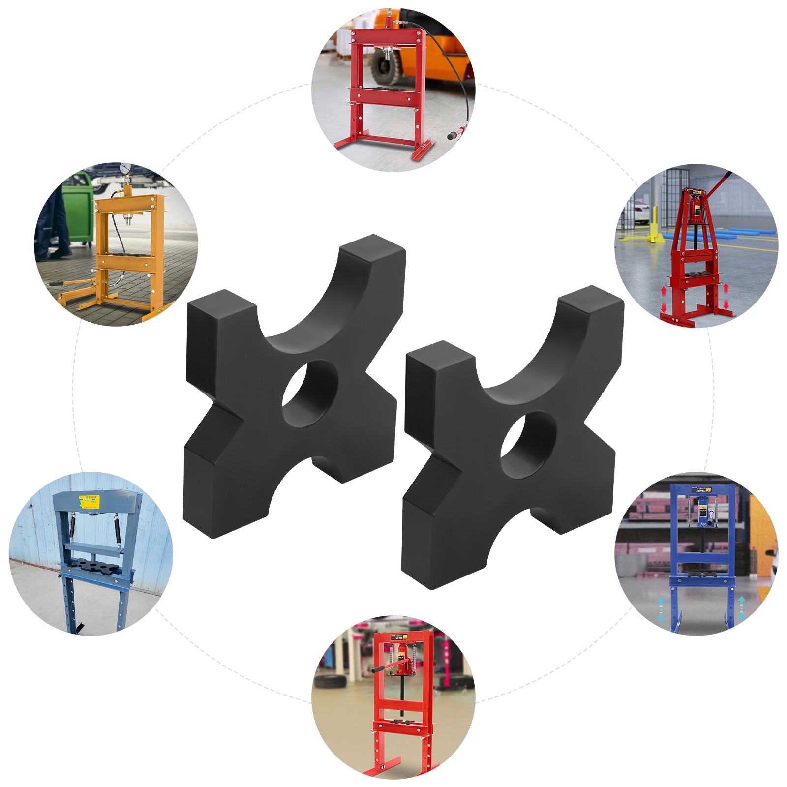 2-Pcs H-Frame Hydraulic Press Plates, Sturdy Iron for 32t/70547.92 lbs