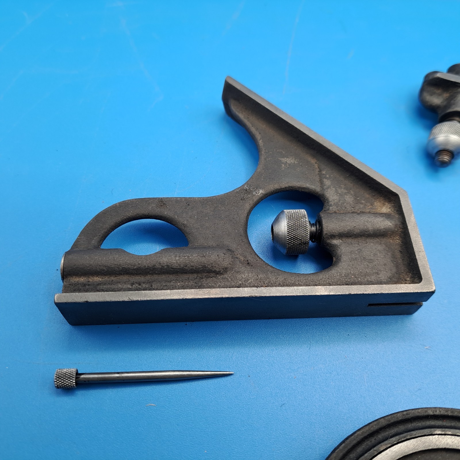 Vintage Unbranded Combination Square Set Heads Only, Square, Center, Protractor