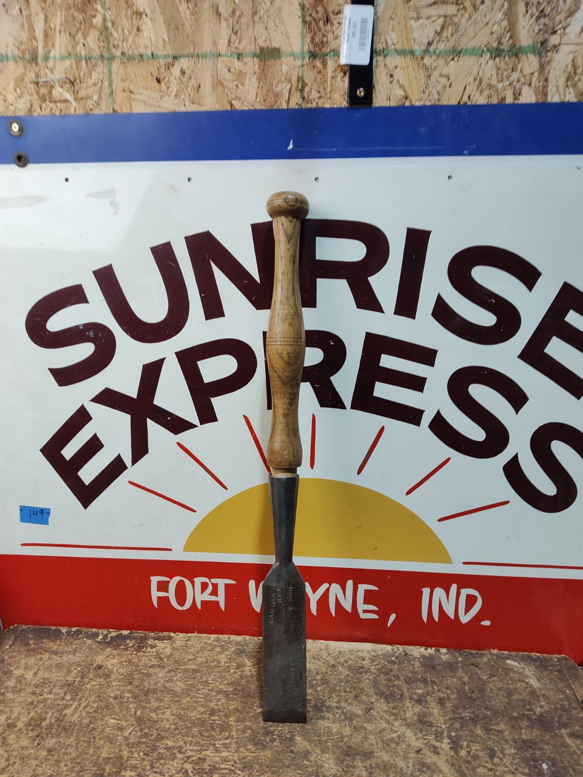 Early Hubbard 2″ Socket Bevel Edge Chisel Slick Timber Frame Millwright