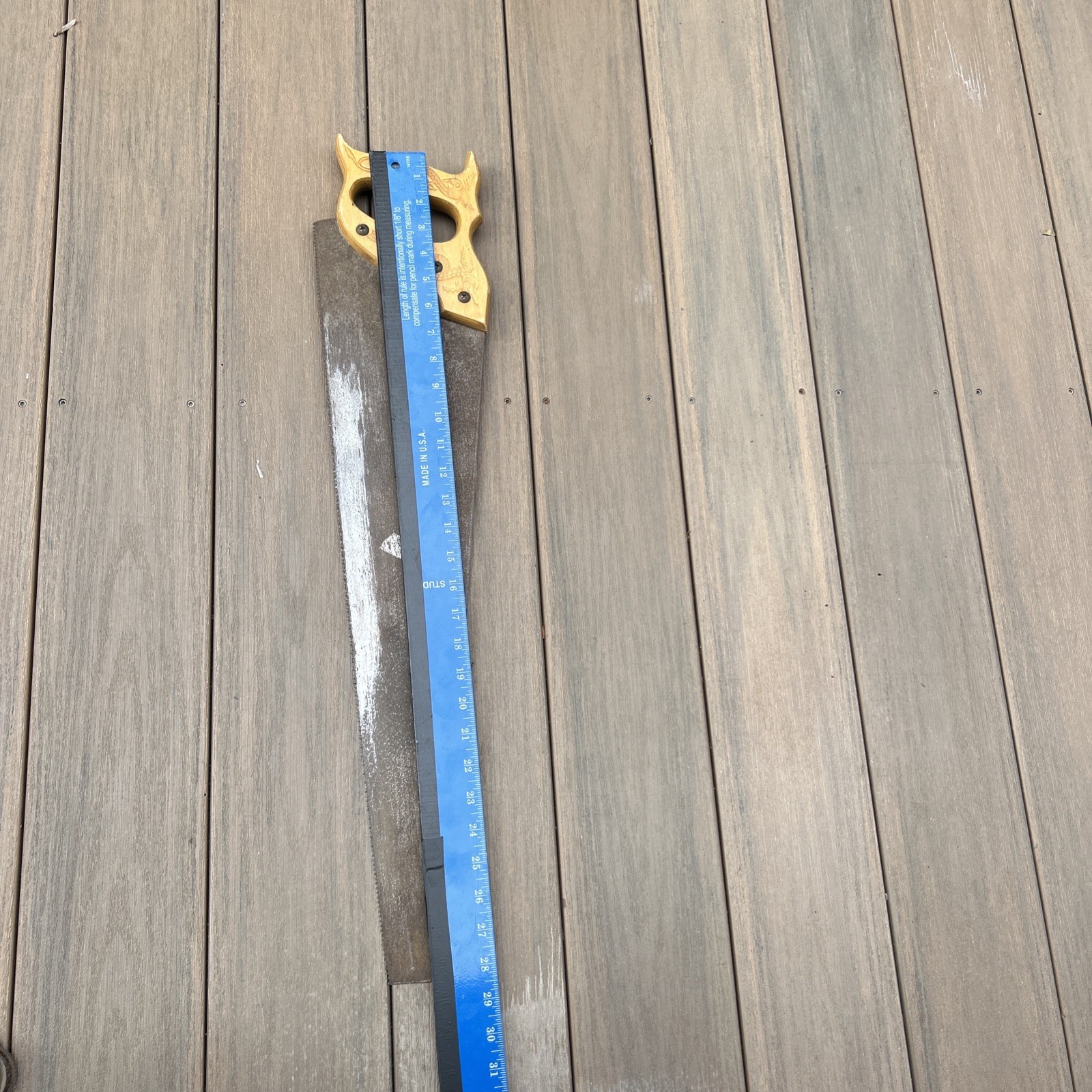 Vtg 1960s Sandvik No 270 Hand Saw Sweden Taper Ground Wood Handle 28”