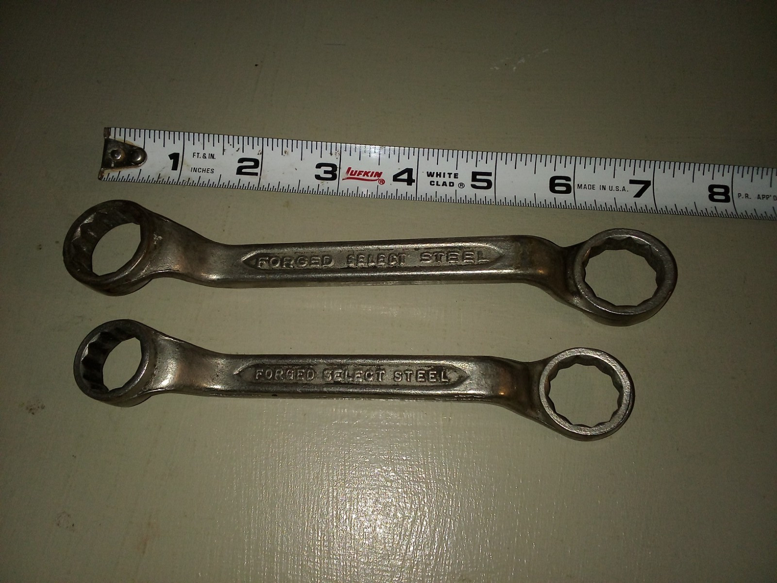 Forged Select Steel USA offset box wrench. 3/4-25/32. 5/8-11/16.2 ea. Vintage