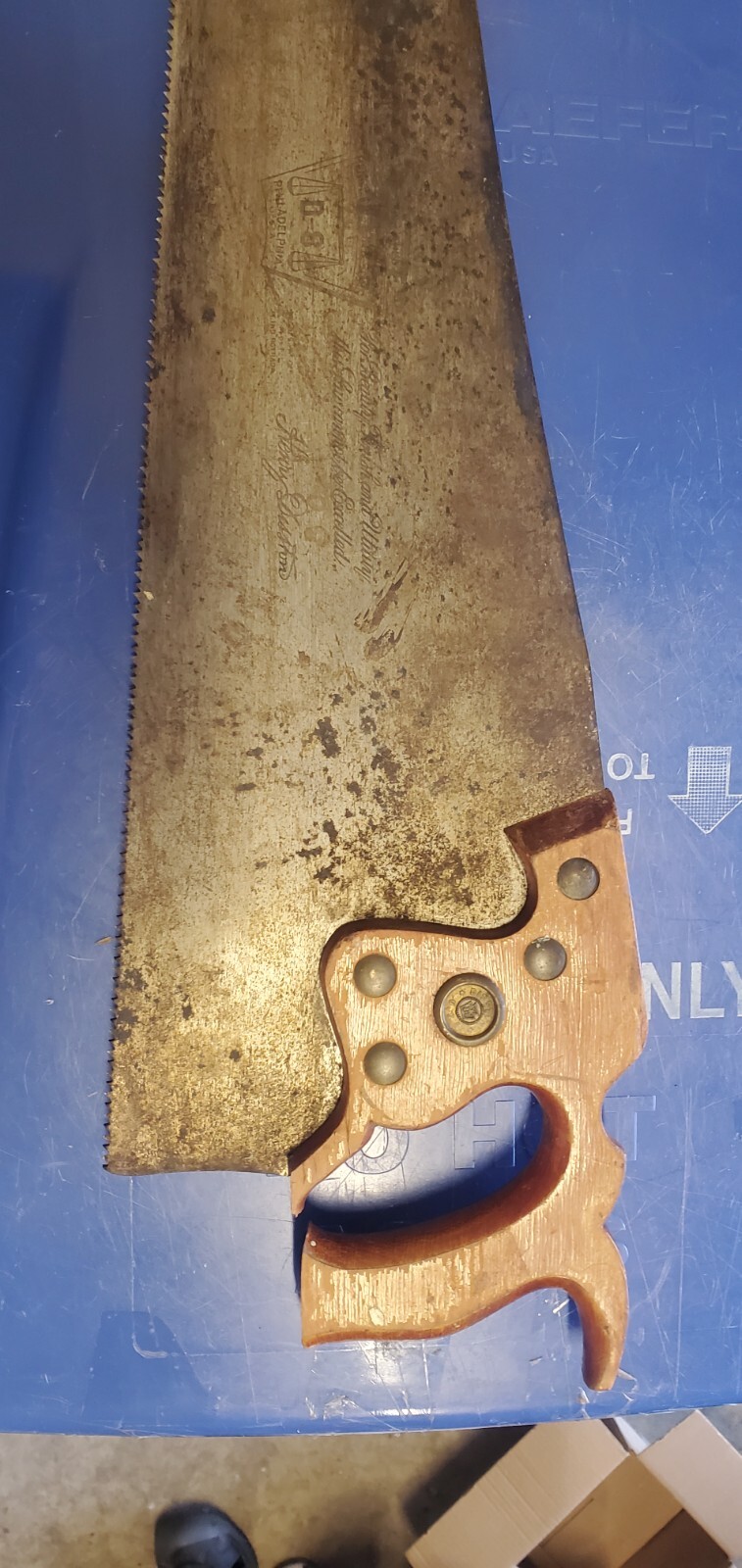 H Disston & Sons Philada D-8 (8 inside D) 8 TPI Crosscut Saw 1896 – 1917