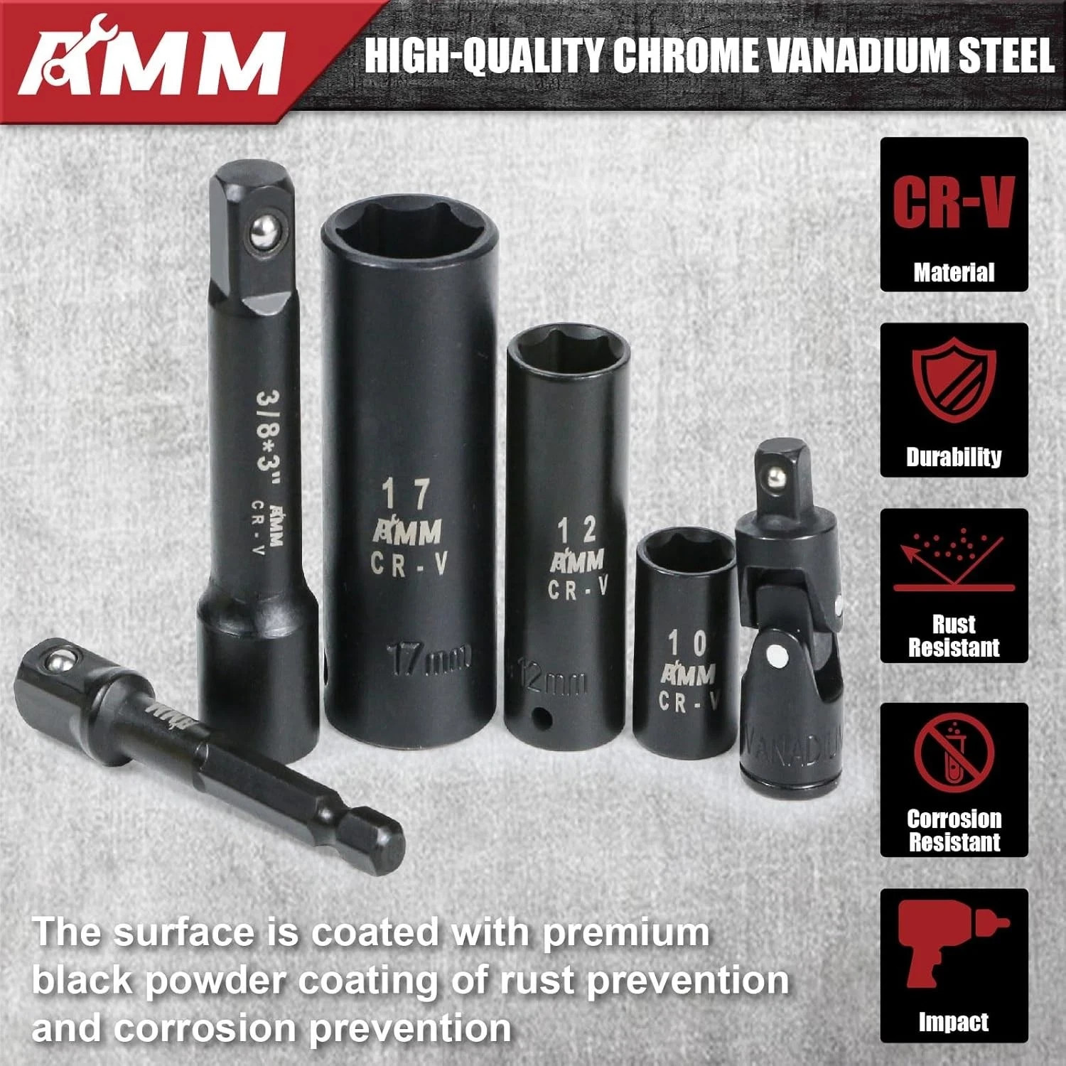 AMM 123Pcs Impact socket set，1/4”3/8”Drive Deep&Shallow Socket wrench set?