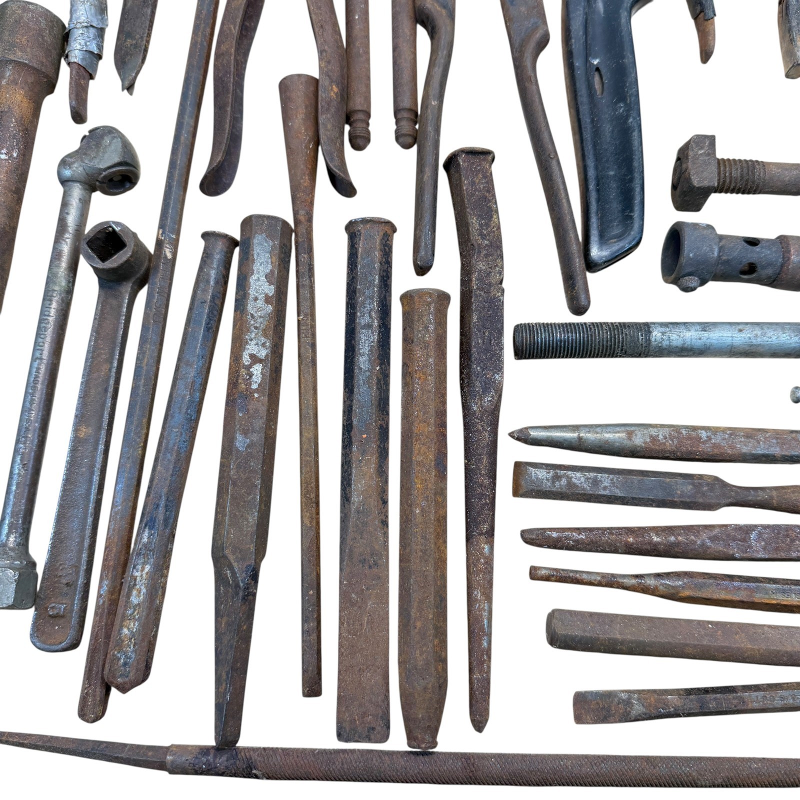 Vintage Tool Lot Pliers Tin Snips Punches Hacksaw Mixed Estate Rusty Tools