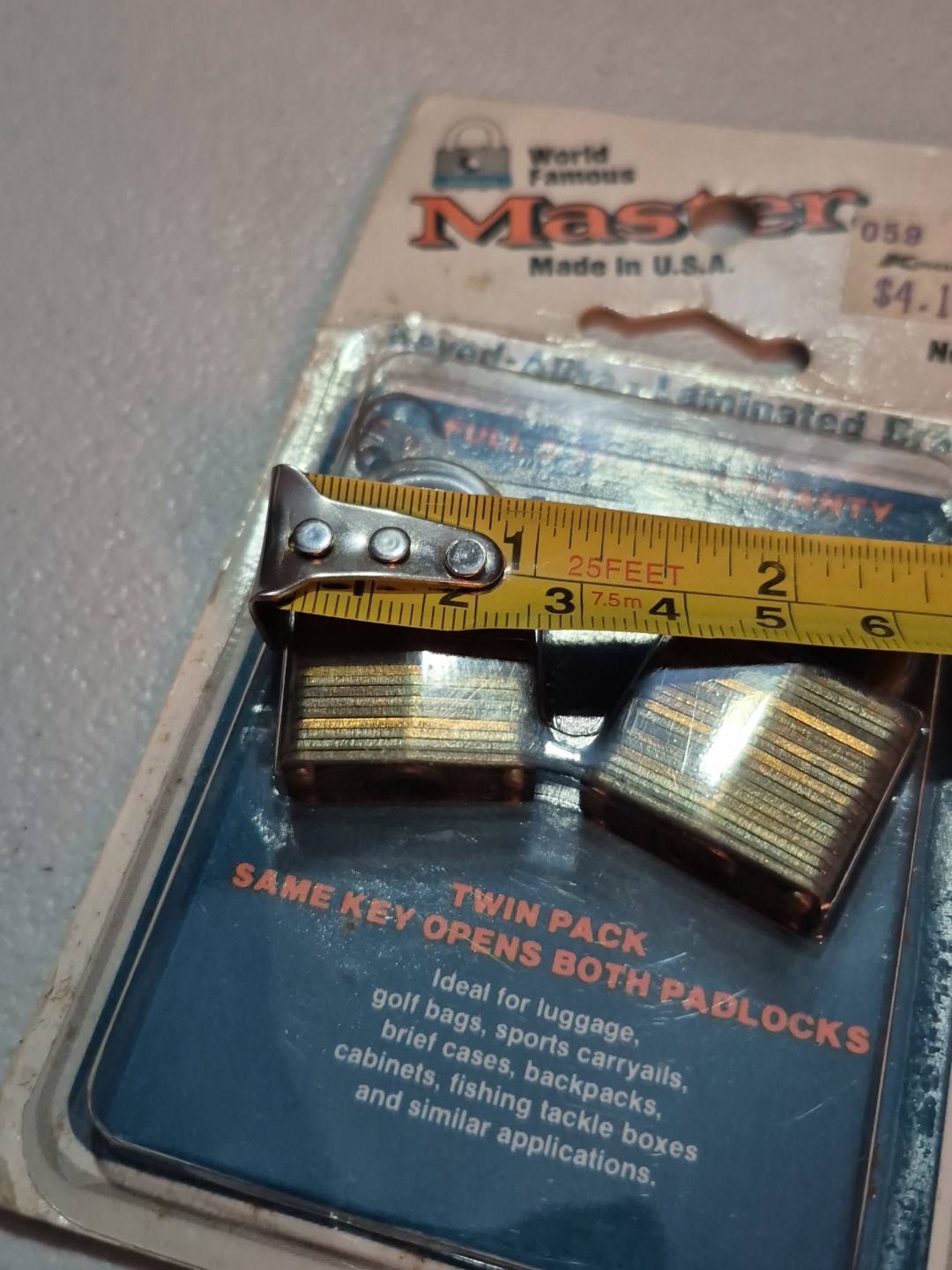 VINTAGE 2 KEYED ALIKE 1 3/8″ TALL MINI MASTER PADLOCKS NEW OLD STOCK NO. 12-T
