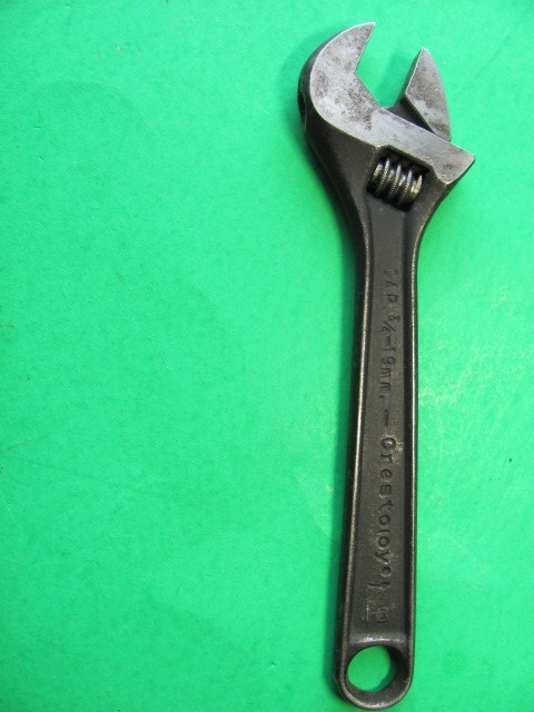 VINTAGE CRESCENT CRESTOLOY 6″ BLACK OXIDE ADJUSTABLE WRENCH USA