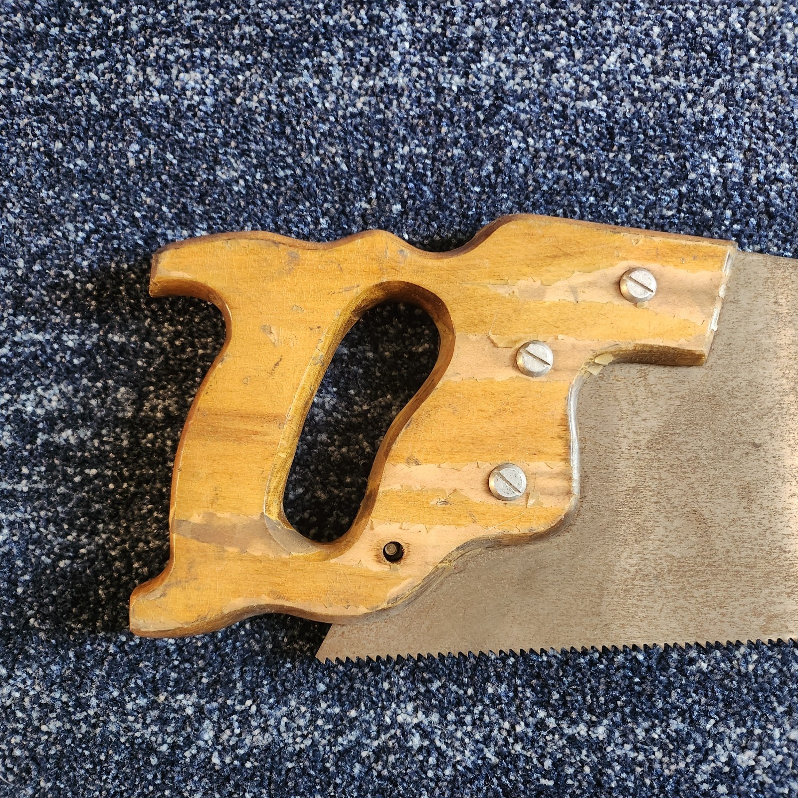 Vintage Disston D-23 Hand Saw with 26” Blade Wood Handle Wheat Pattern