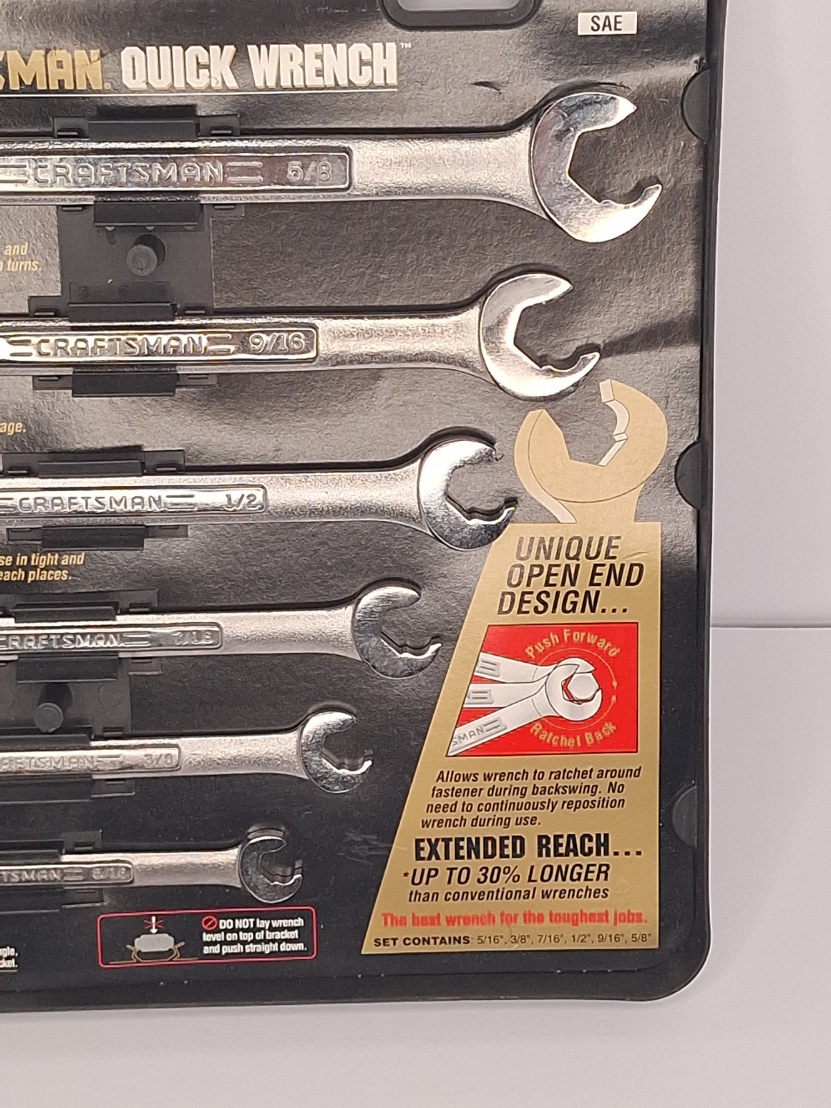 NOS Craftsman USA 42356 SAE Quick Wrench 6pc.Extended Reach Wrench Set (D4)