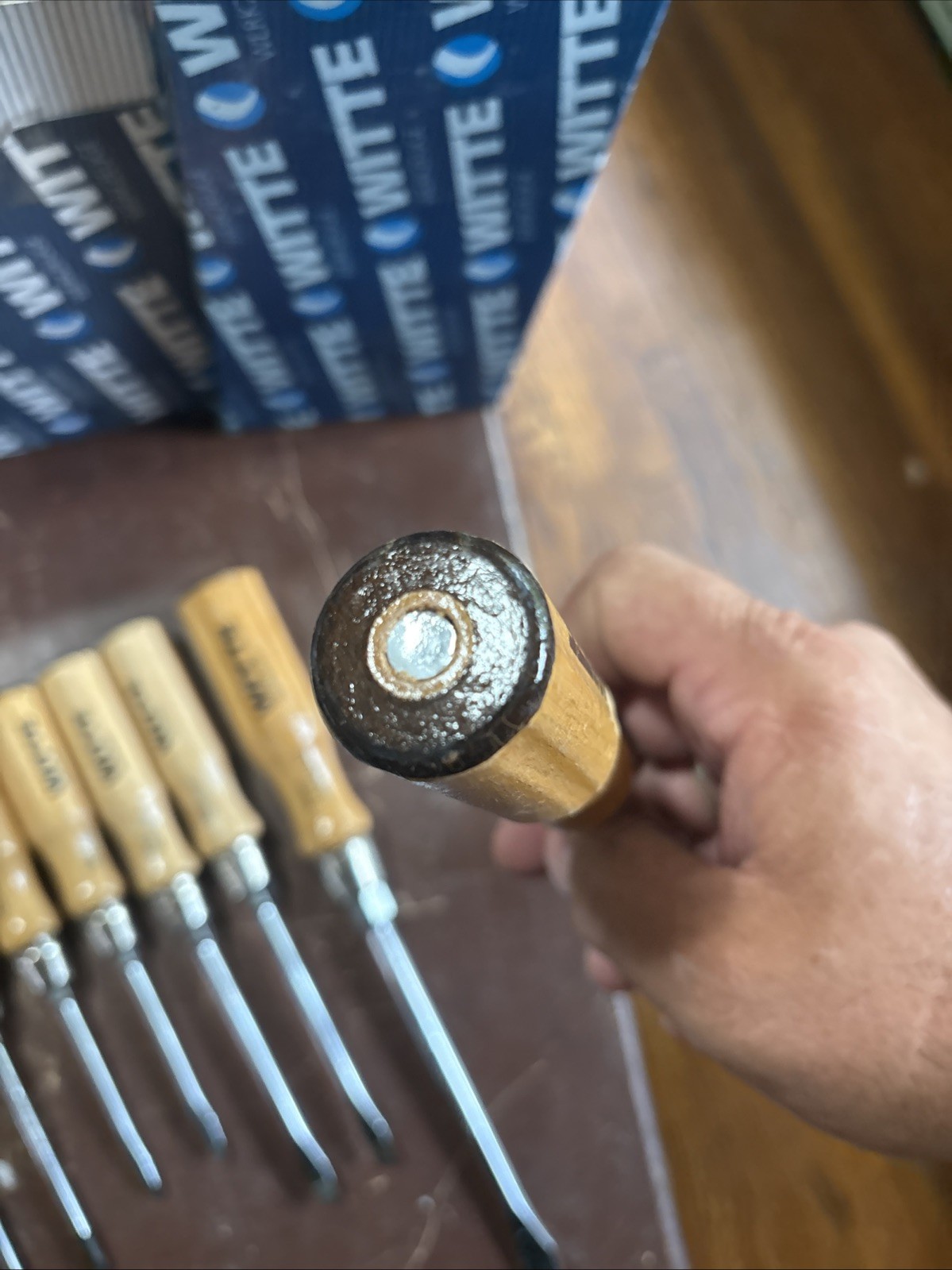 (10) Vintage New Old Stock Witte Wood Handle Screwdriver Germany (5) Sizes
