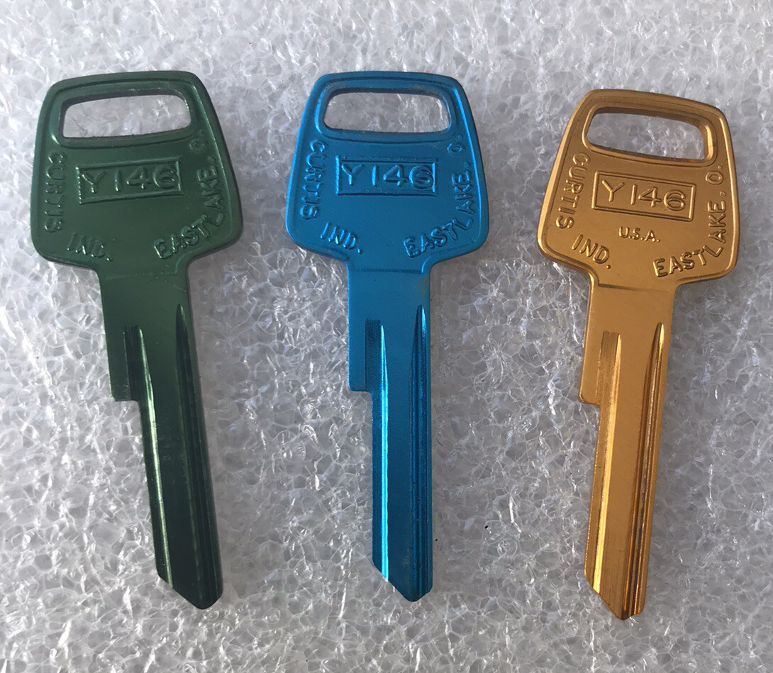 Y146 Anodized Aluminum Key Blanks Curtis 3-pcs [r]