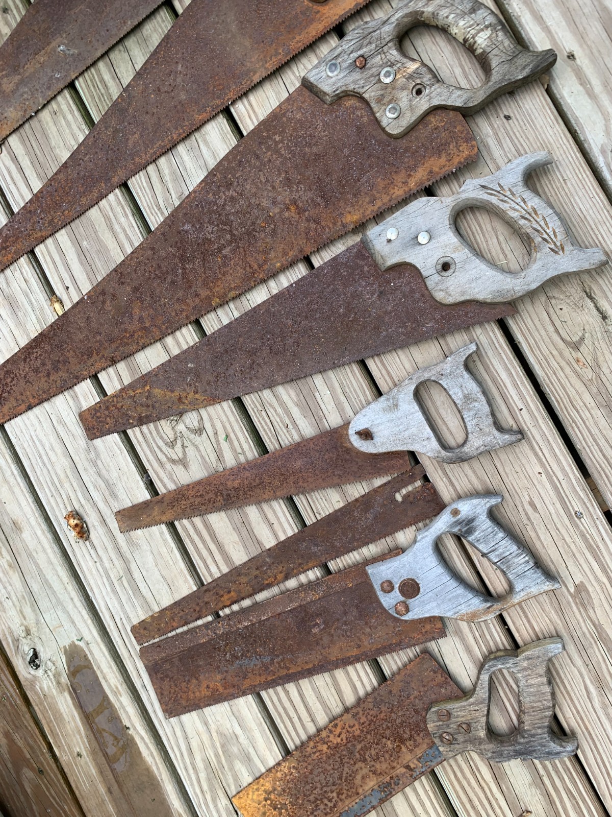 Lot of 8 Vintage Hand Saws for Arts & Crafts Rustic Decor Carpenter Tools