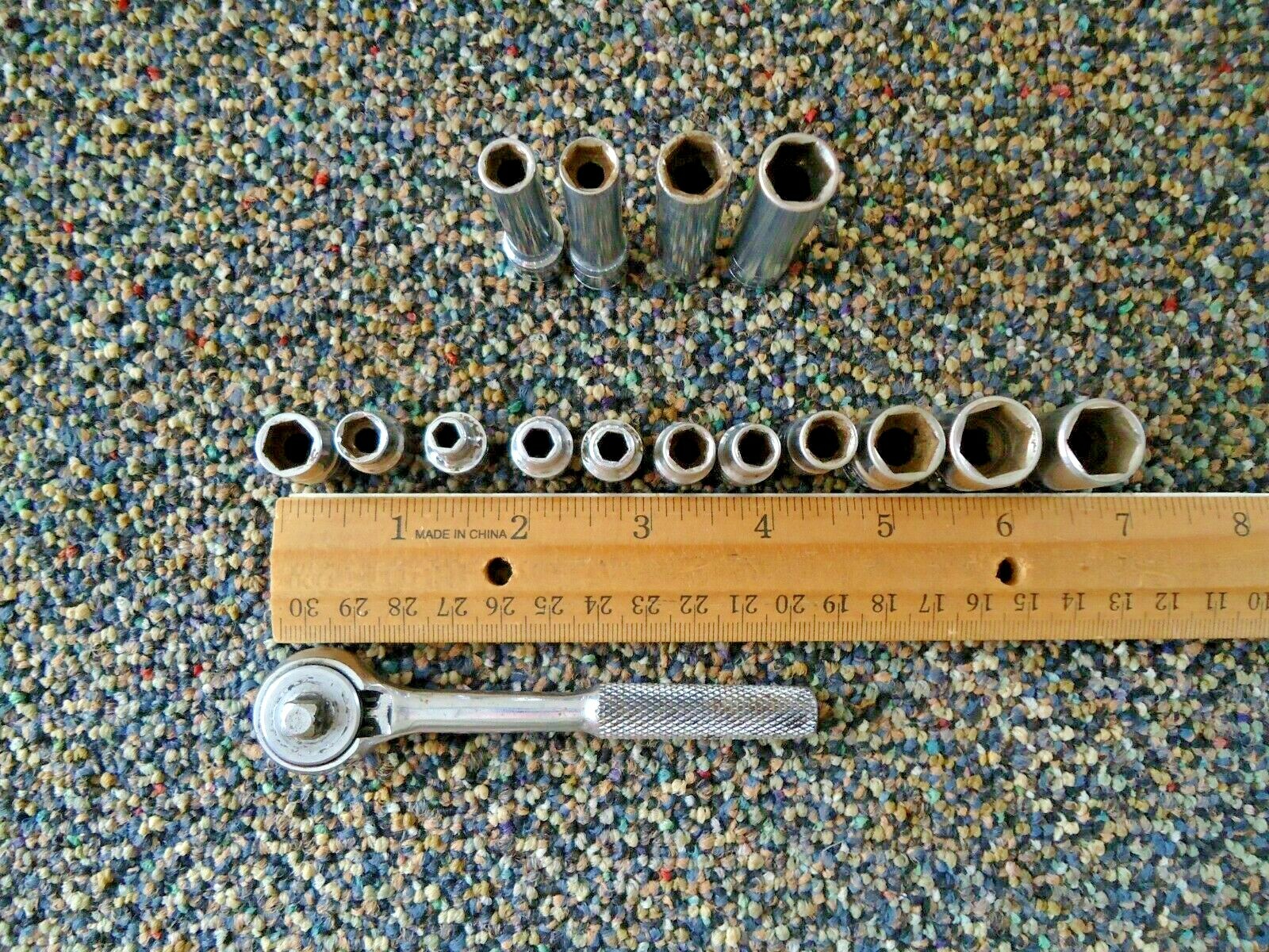 Vtg S-K 1/4″ Mixed 16 Piece Lot Includes # 40970 Ratchet And Various 1/4″ Socket