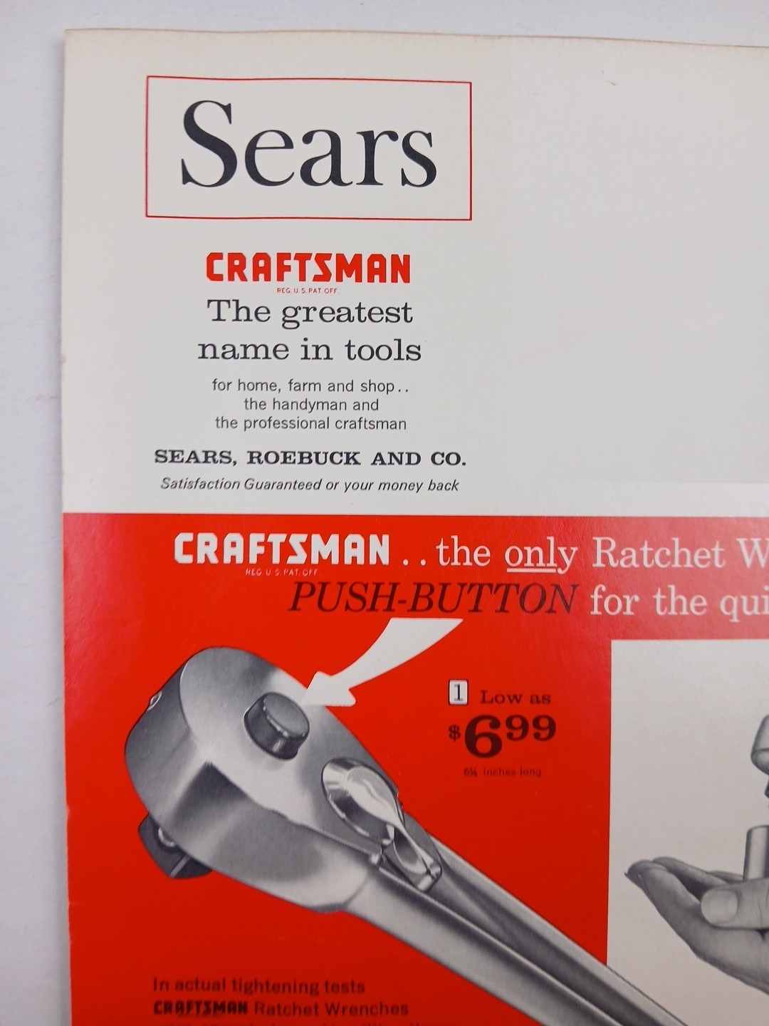 Vintage 1968 Sears Craftsman Power and Hand Tools Catalog 100 Pages Illustrated