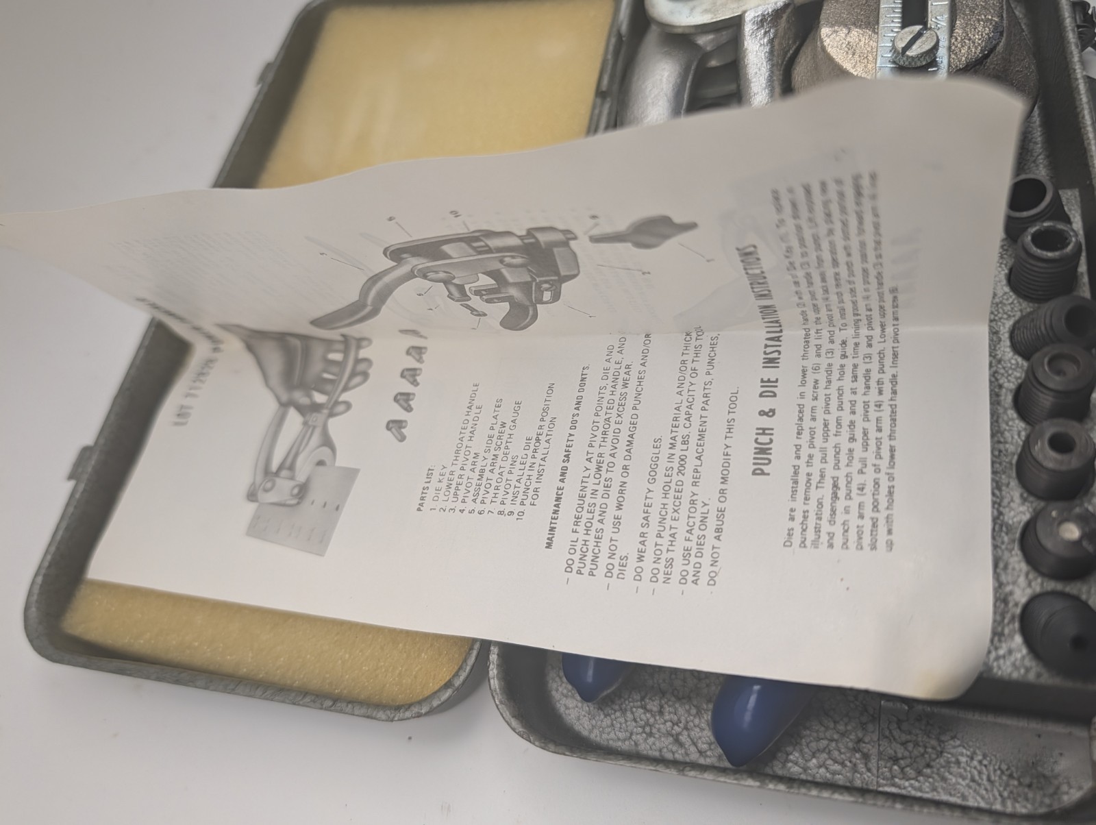 Vintage Powerpunch Kit Sheet Metal Tool Complete With Box And Manual