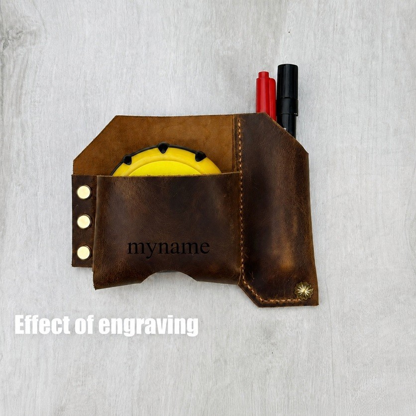 Custom Full Grain Leather Tape Measure Holder Belt Loop Holster Pouch Handmade