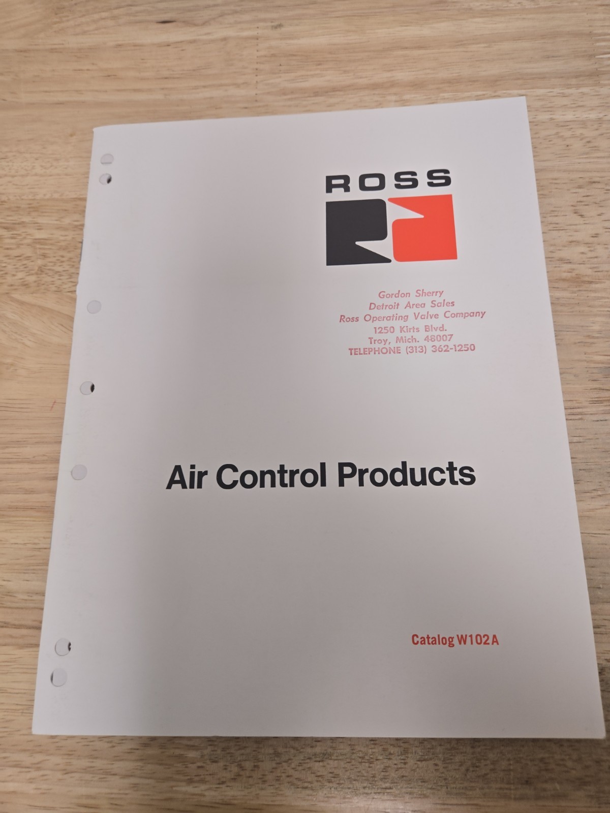 Vintage Ross Air Control Products Catalog W102A