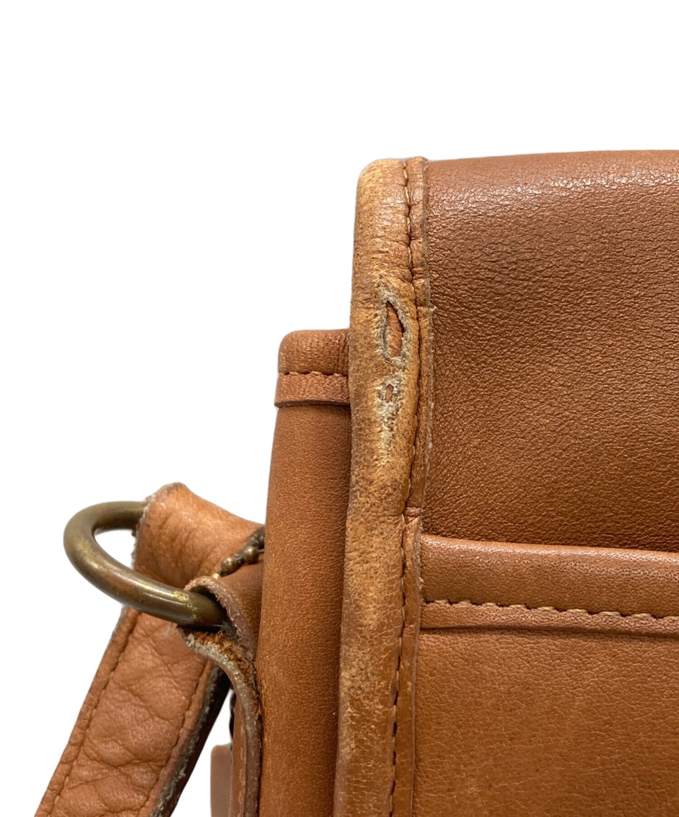 COACH Turnlock Shoulder Bag 242 20.5×23.5x7cm Brown Used Women’s