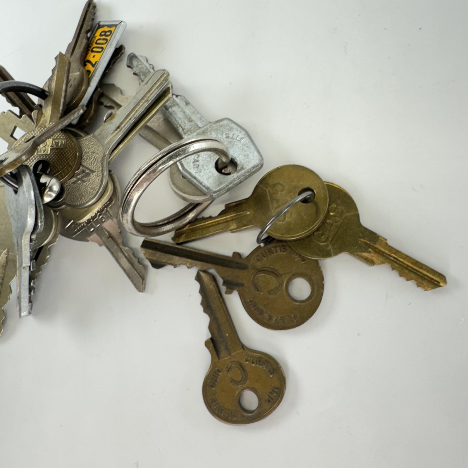 Vintage Key Lot Mixed Metal Brass Steel Yale Curtis GAS Schlage Locksmith Decor