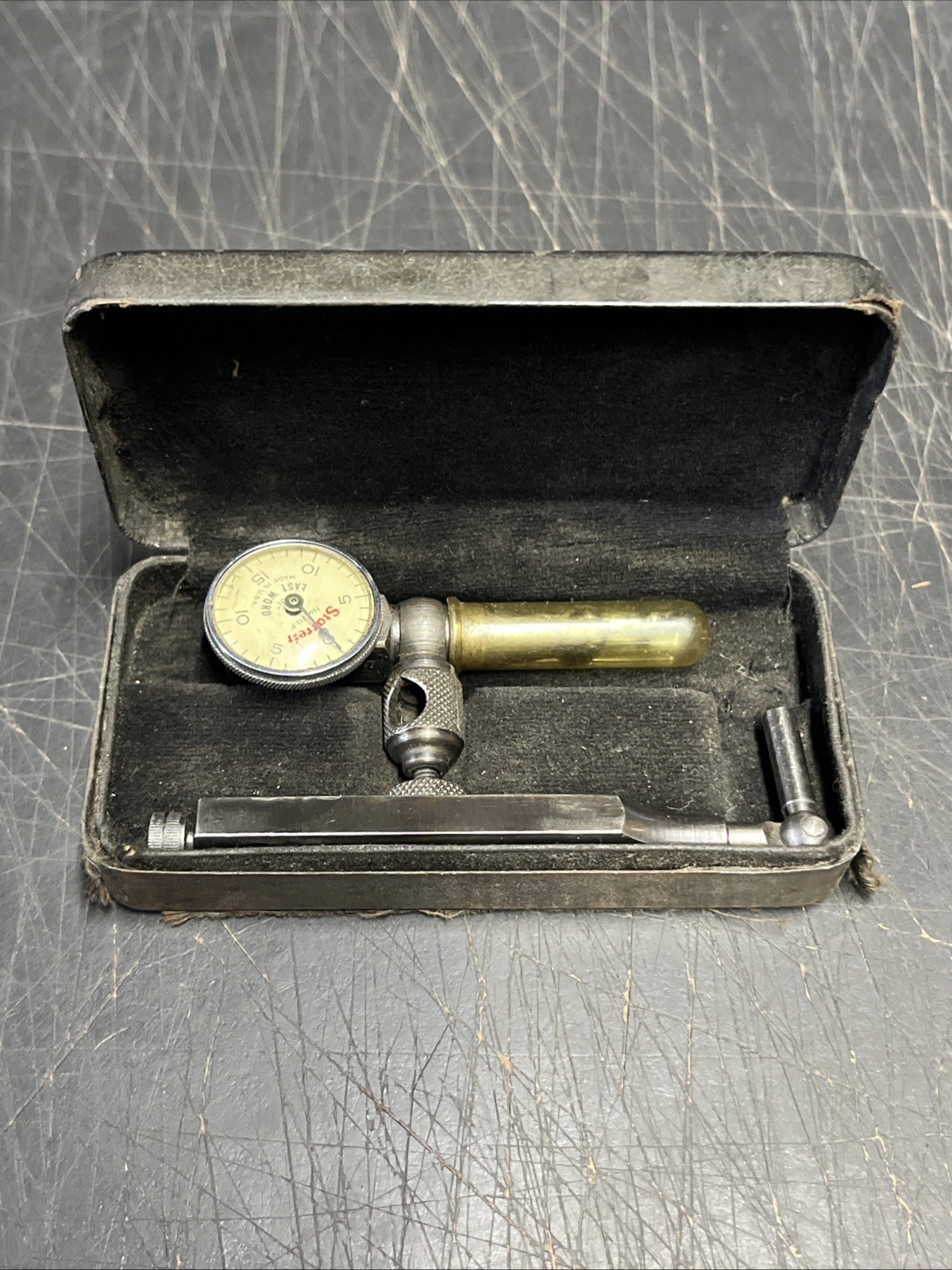 Vintage L.S. Starrett No. 711-F Last Word Test Dial Indicator W/ Original Case🟡