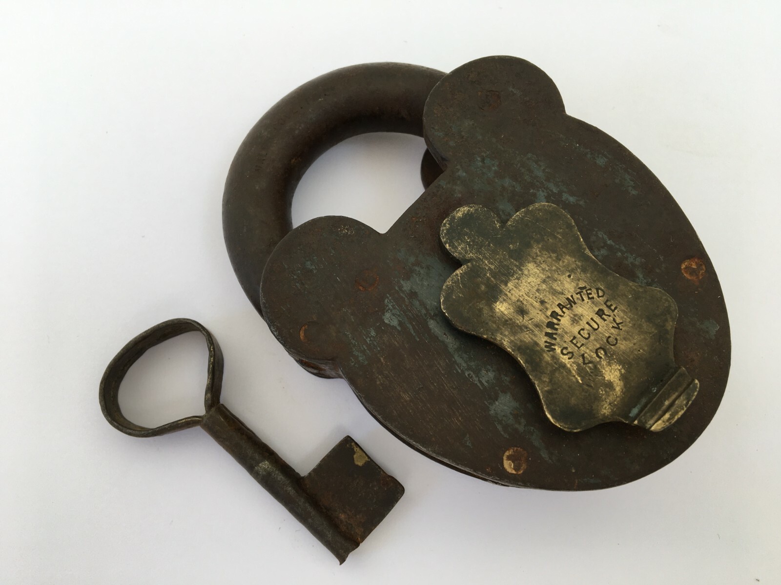 Lock Vintage Iron Padlock With Key Rich Patina Made In India Collective Rusty