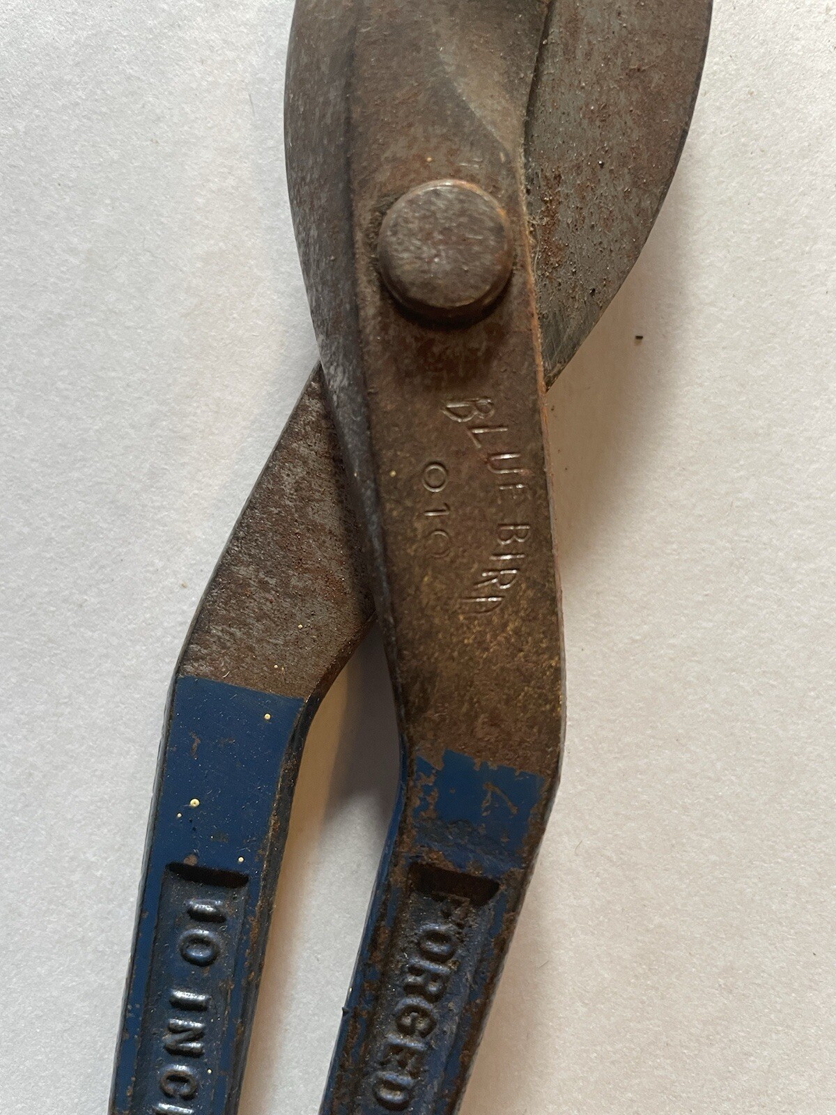 Blue Bird #010 Shears Tin Snips Scissors 10” Forged USA Vtg