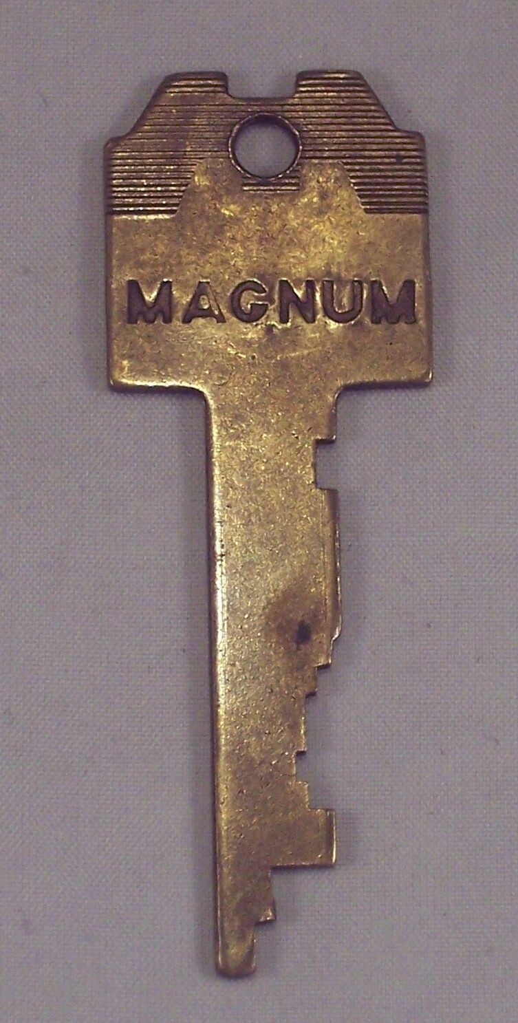 Vintage Magnum International Hotel Brass Room Flat Key # 397 RARE
