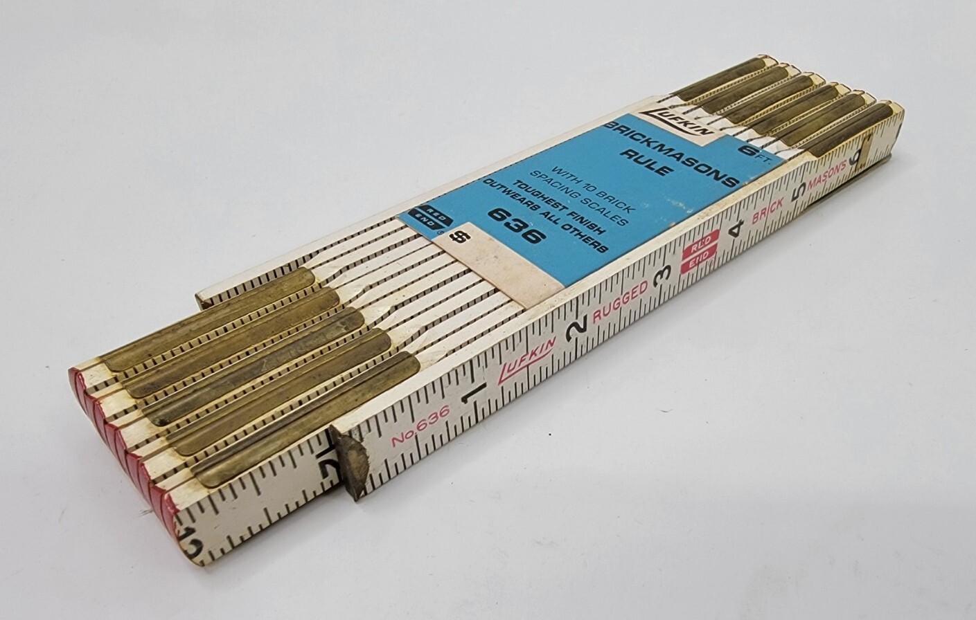 Vintage 1960s? NOS Lufkin 636 Red End Brick Masons Rule – Pre-Cooper Tools