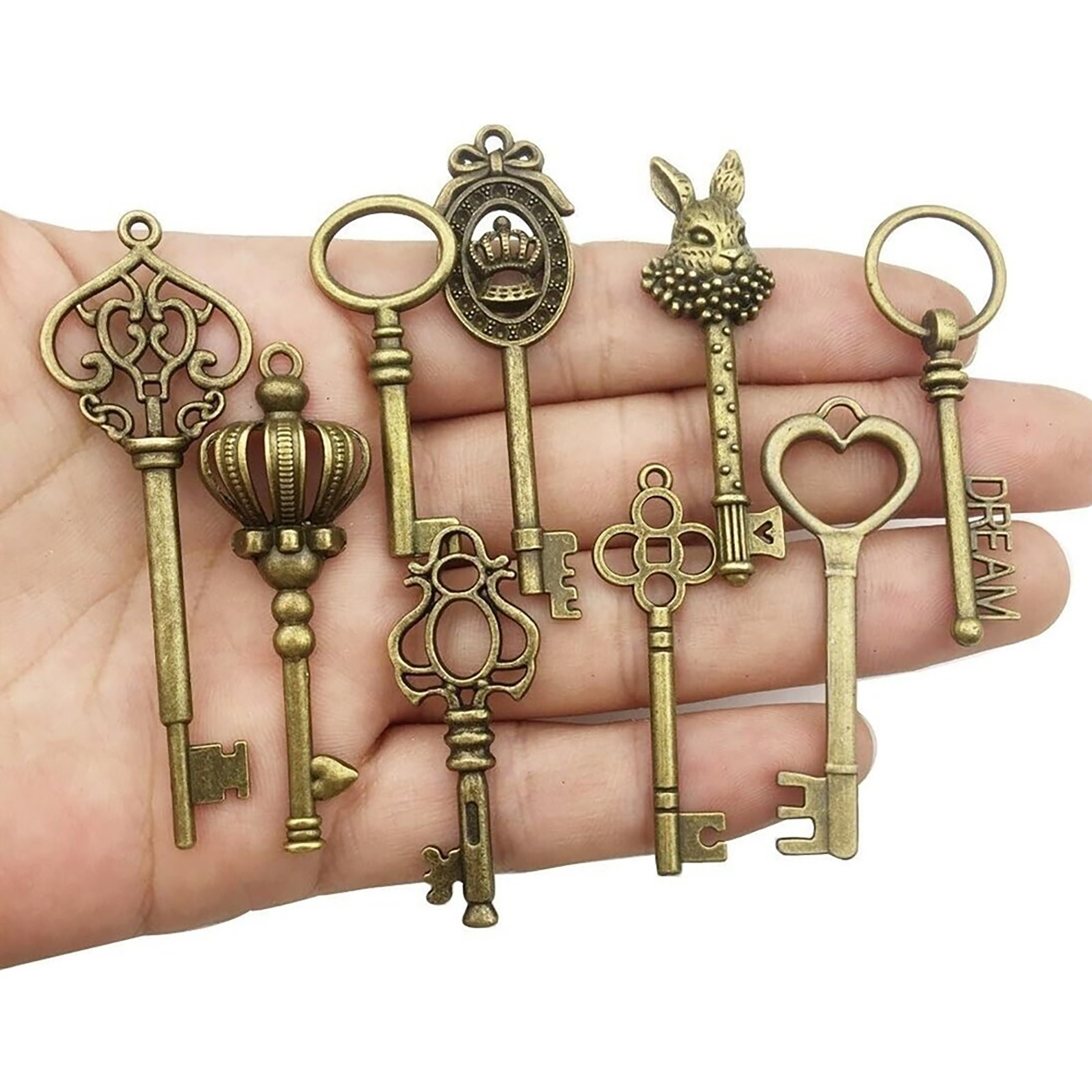 Wholesale Old Vintage Antique Skeleton Keys Necklace Pendant Bronze DIY Crafts