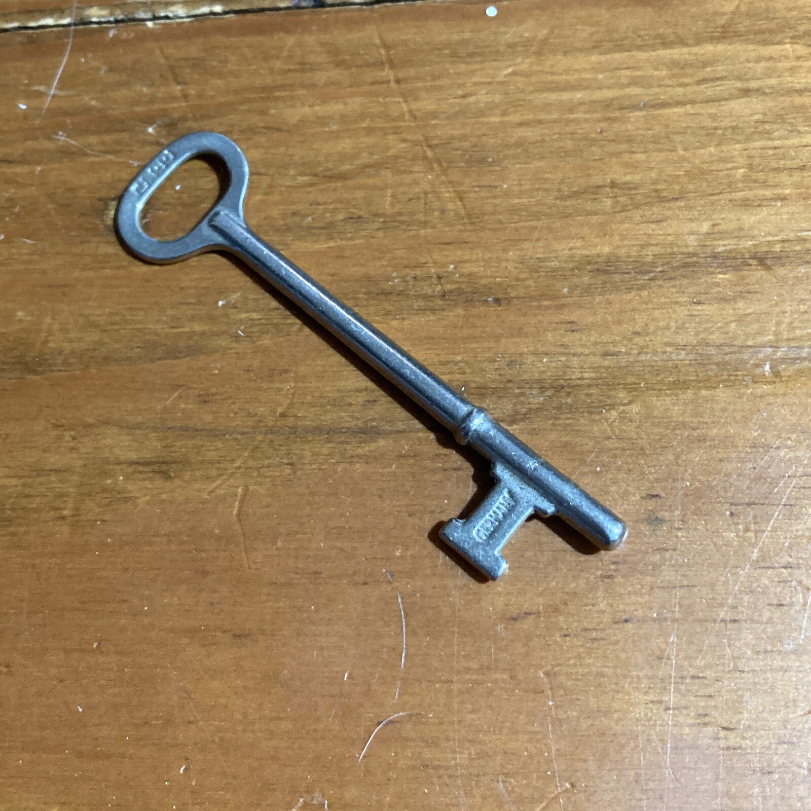 Vintage Jeco Made in Germany Skeleton Key 3” Long Silver Tone