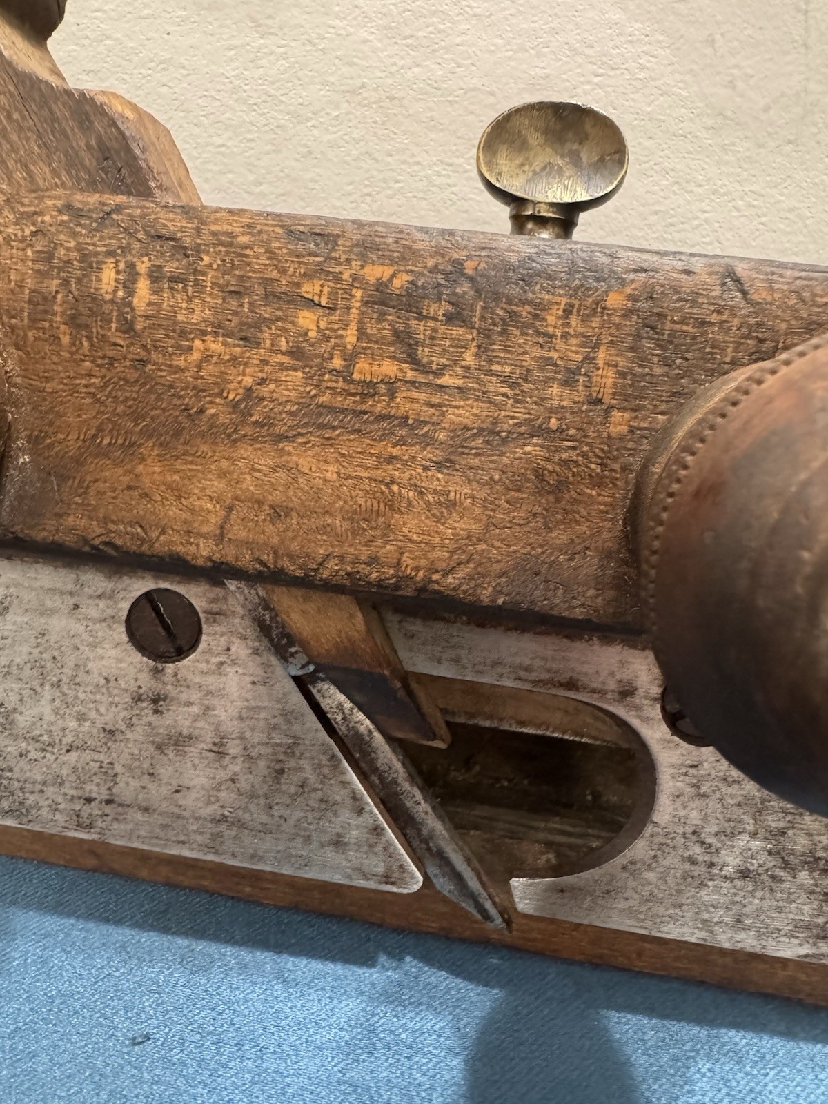 Awesome!! Ohio Tool Co. Antique Original Wooden Plow Plane w/ Iron Blade Ca 1870