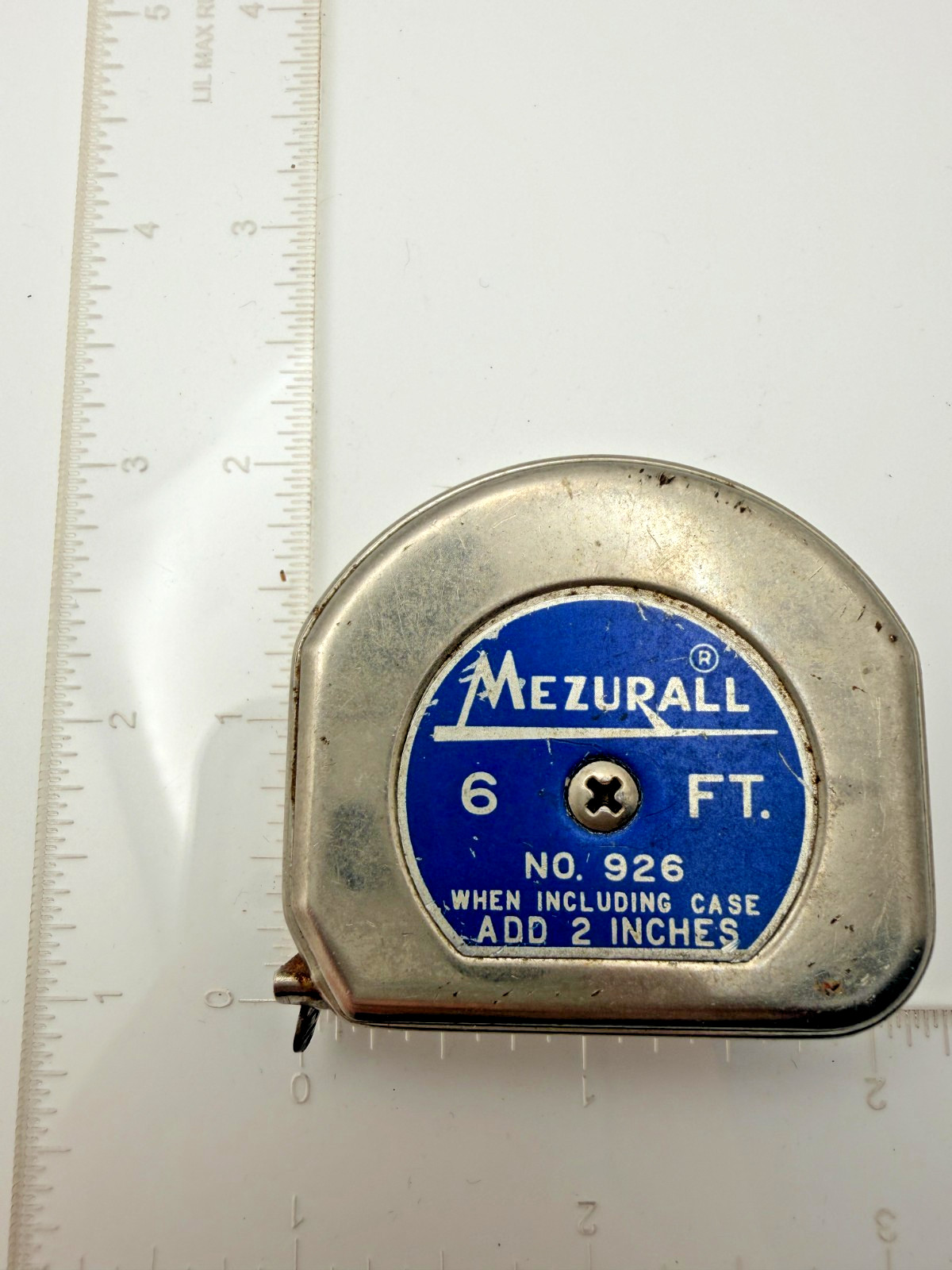 Vintage Mezurall LUFKIN 6ft Tape Measure Metal Tape Saginaw MI USA