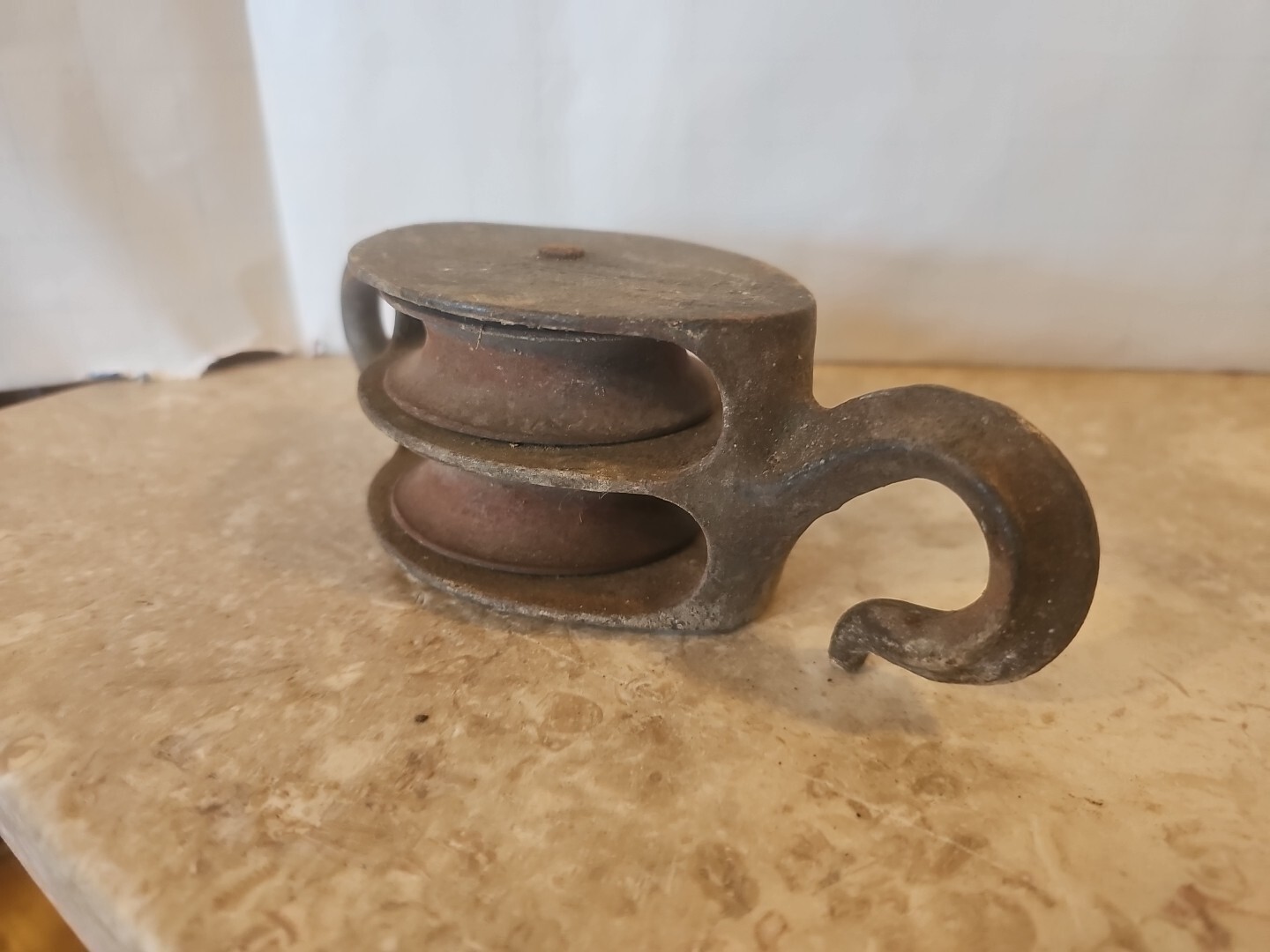 Large double hook 8×2-1/2 pulley galvanized 3-1/2 pulley 3/4 grove