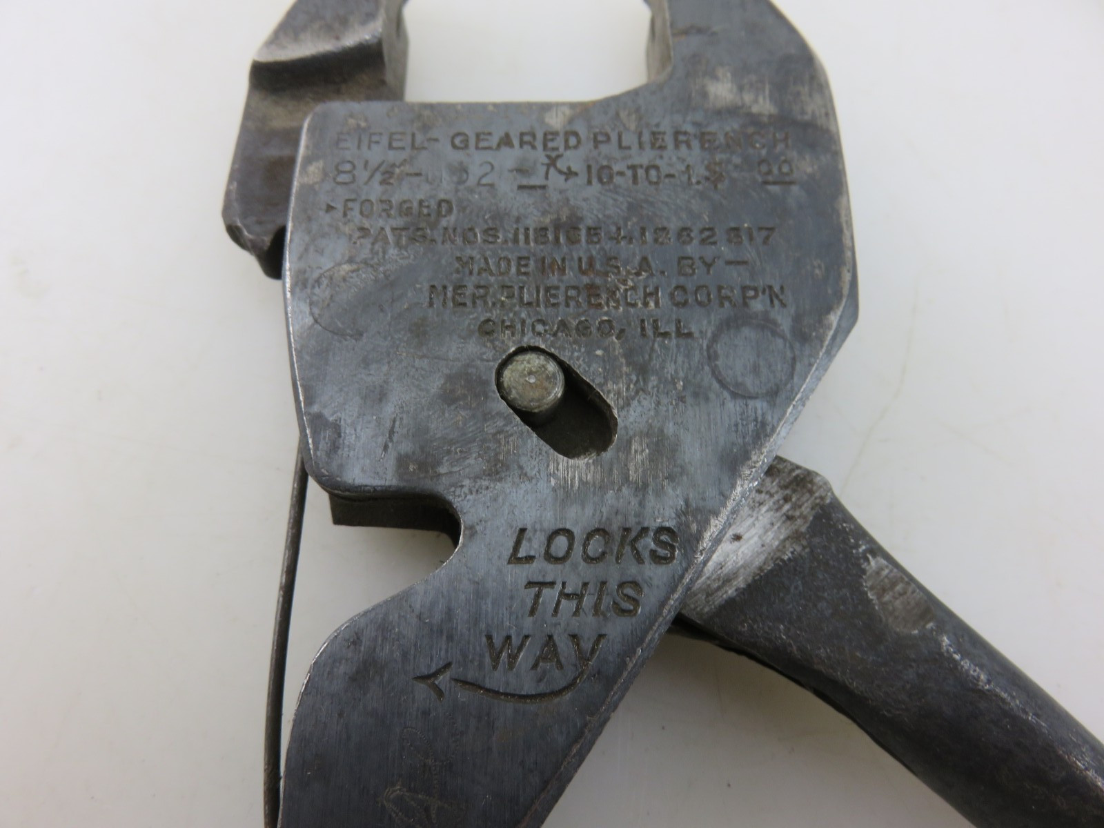 Eifel Geared Pliers 9″ Long Wrench Vintage Made In Chicago USA