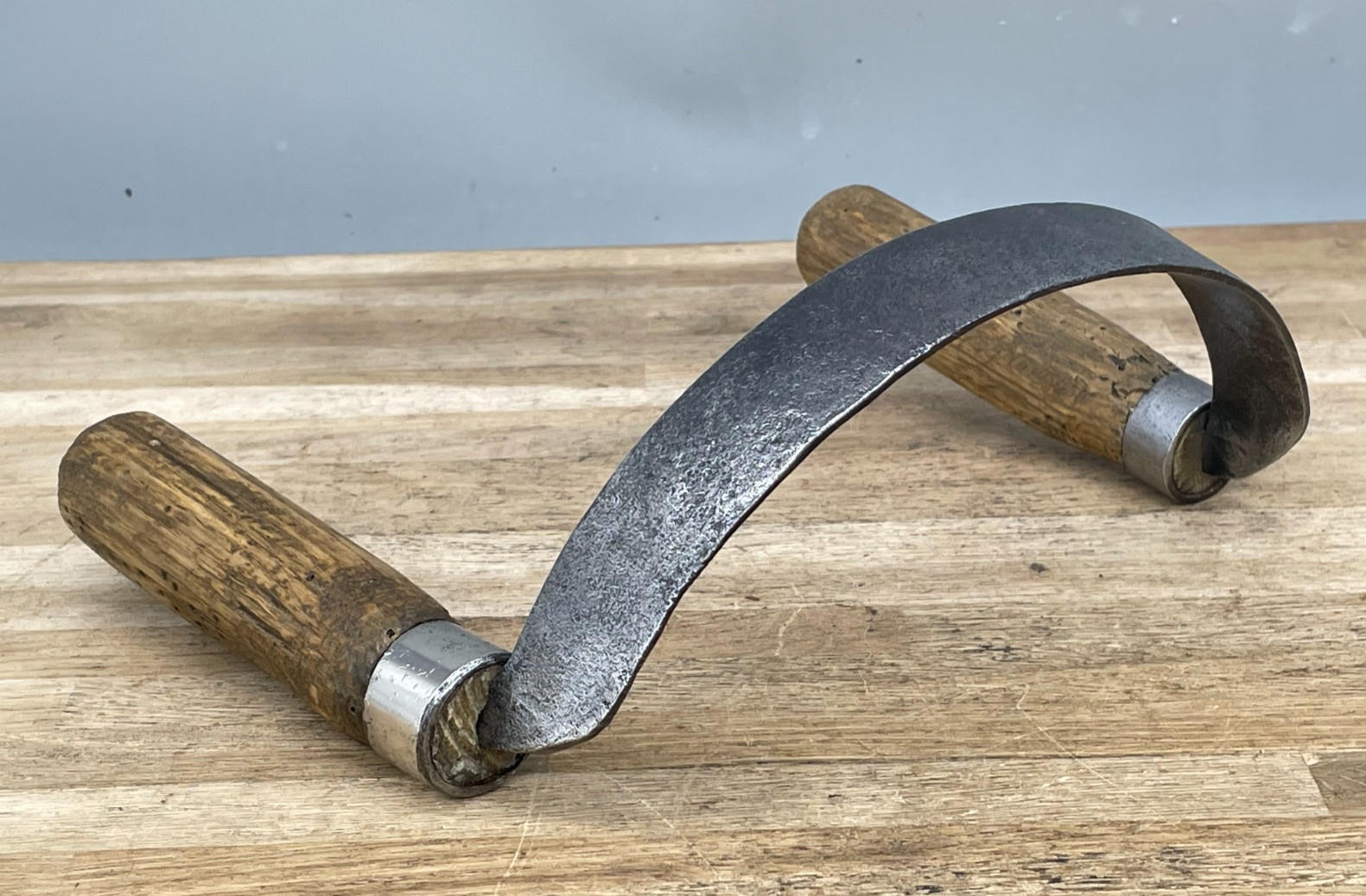 Vintage Scoop Curved Drawknife Woodworking Coopers Barrel Making Old Tool