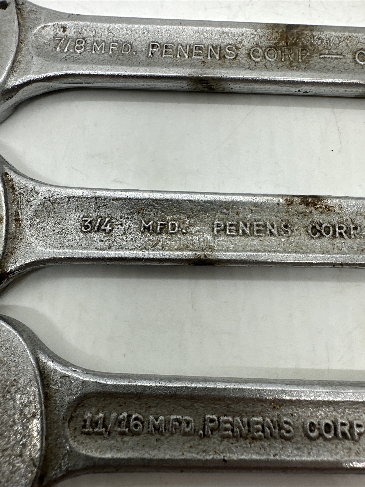 Penens Corp SAE Lot 3 Large Wrench 7/8 13/16 3/4 5/8 11/16 19/32 Chicago USA