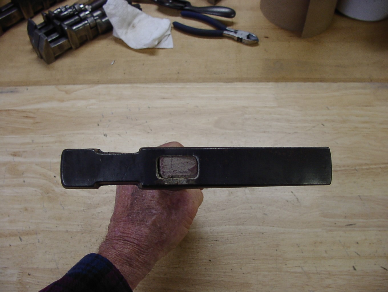 Vntg Unbranded 1lb. 12oz Masons Hammer,Geologist,Rockhound,7-15/16″ Head,VGC