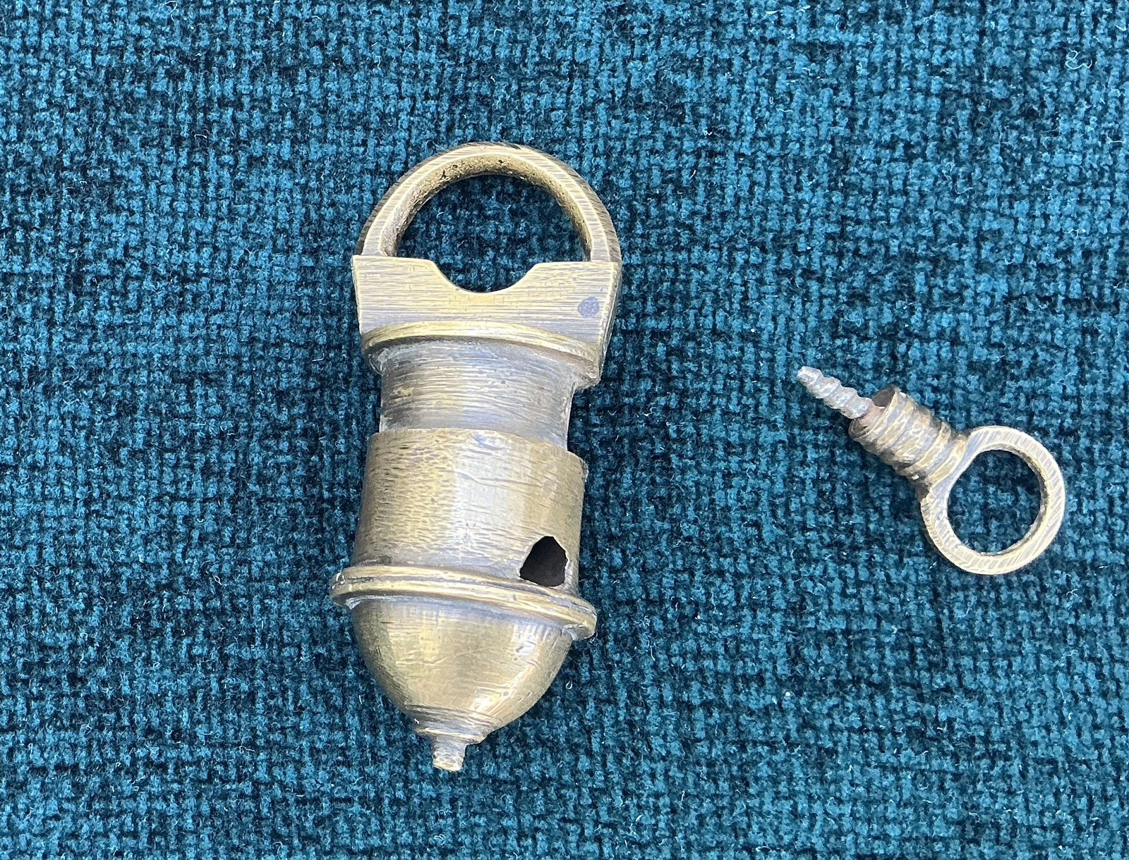 Antique Brass Barrel Shape Tricky Puzzle System Lock Padlock and screw Key