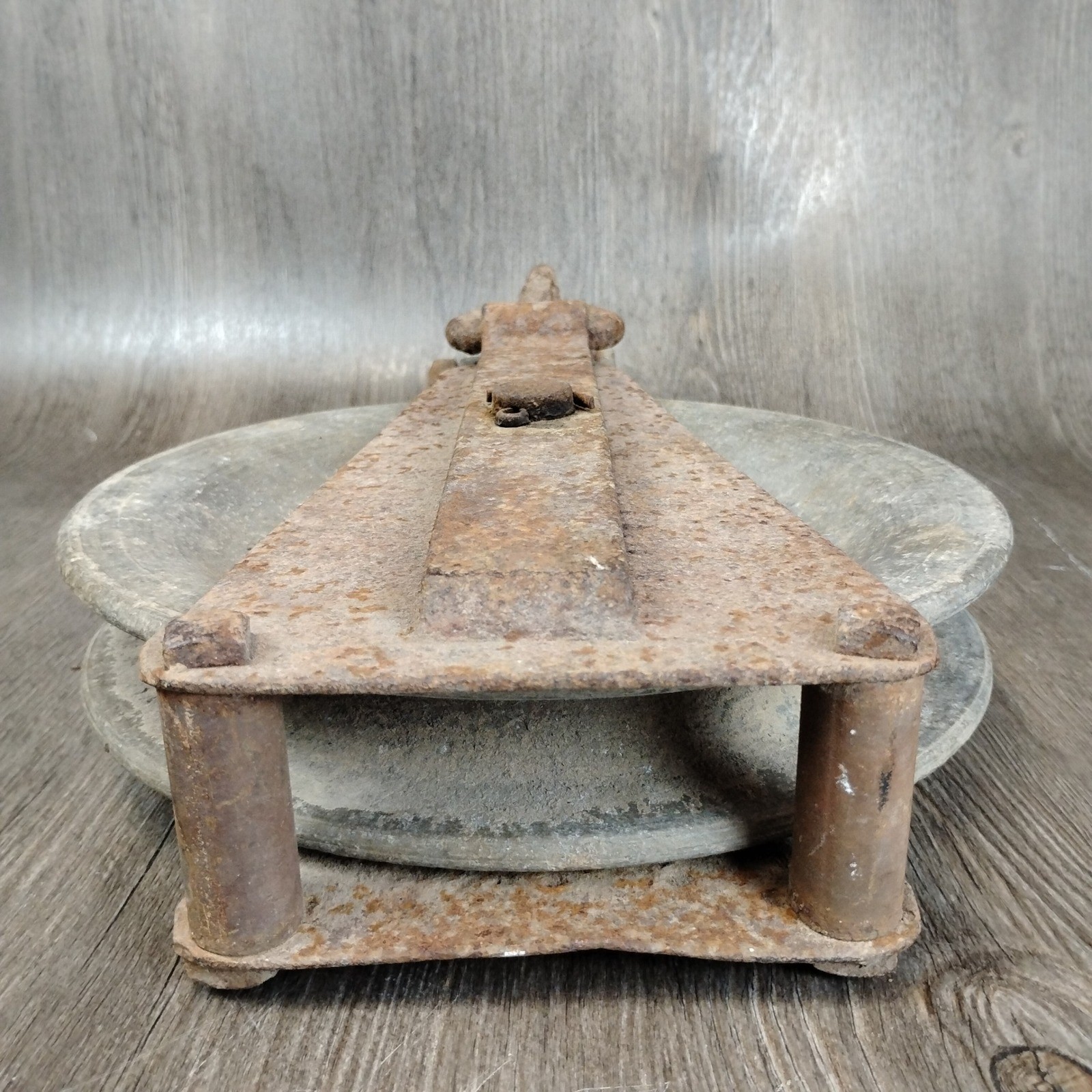 Vintage Industrial Snatch Block Pulley Cast Iron Steel Hook Steampunk Decor 17in