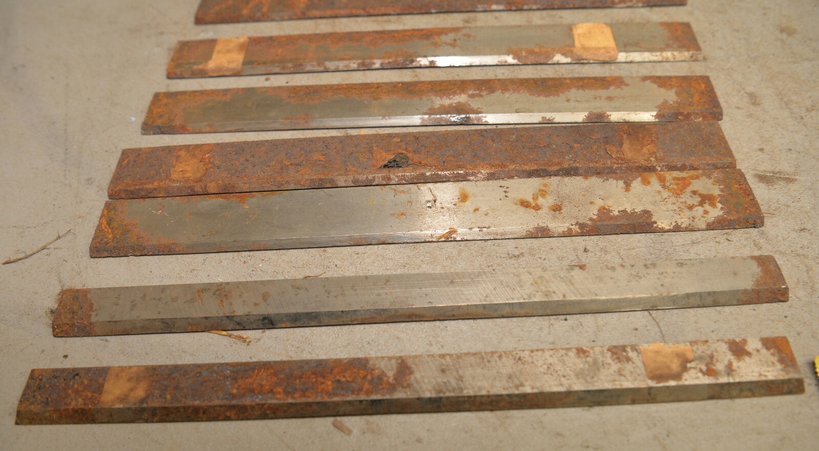 7 vintage 12″ planer jointer blades Delta Rockwell craftsman wood tool lot P2