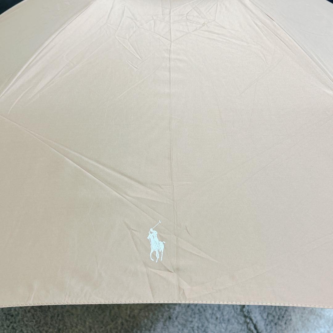 Polo Ralph Lauren Folding Umbrella 55cm Beige Polyester Used