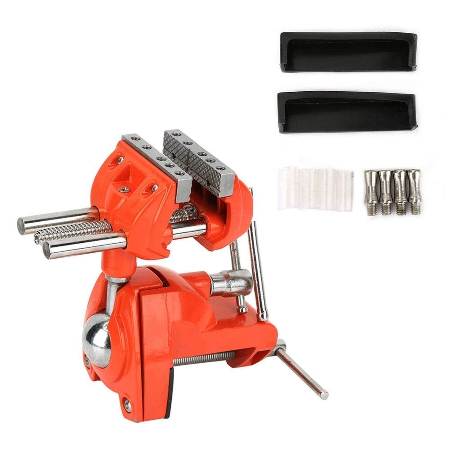 Oumefar Aluminum Mini Table Clamp Vise, 2.8 Inch Jaw Width, Swivel 360 Degree…