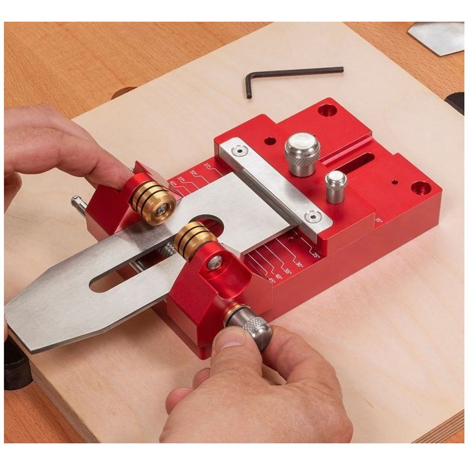 Chisel Sharpening Kit Honing Guide 15 To 45 Degree Angle Fixture And Gauge SET
