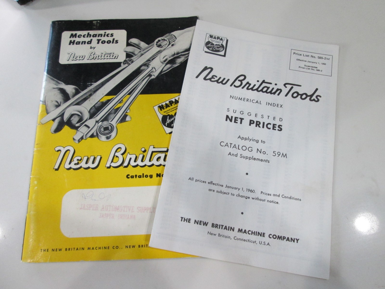 1960 Vtg Mechanics Hand Tools by New Britain Catalog No 59M w/Price List