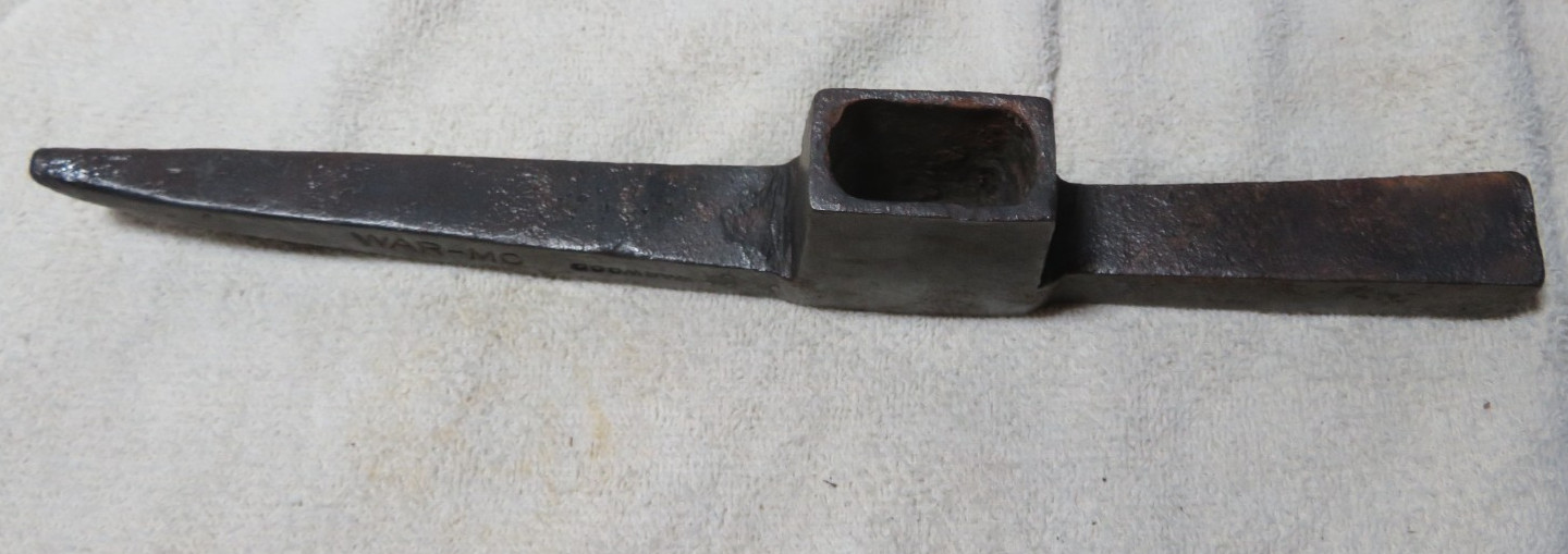Vintage. WARWOOD MINERS PICK AXE HEAD Chipping Hammer Coal, 12″ 2 3/4LBS.