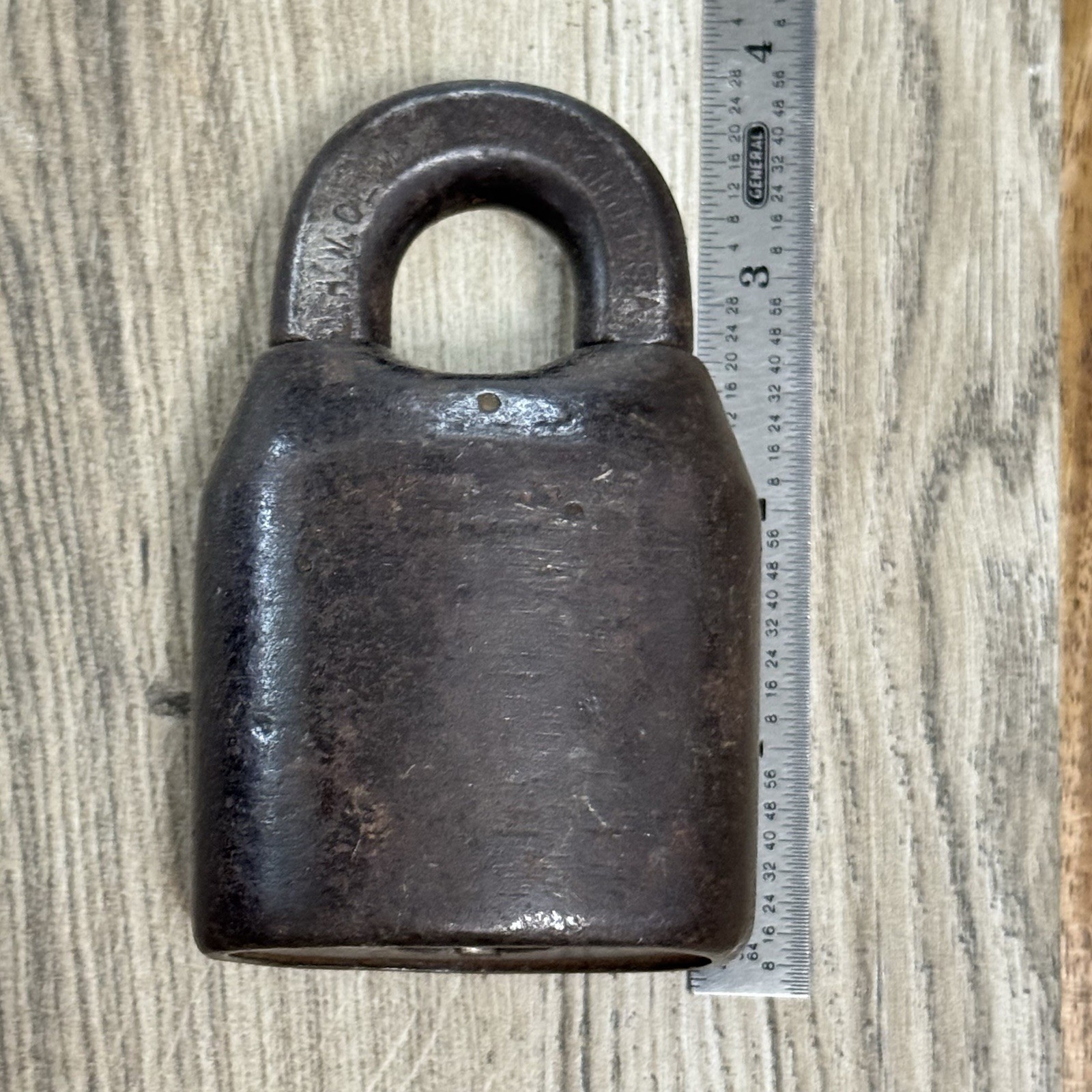 Antique Old Scandinavian Style J.H.W. Climax Padlock Lock No Key