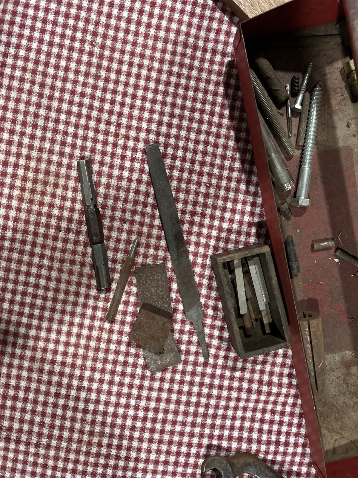 Machinist And Other Tools In Metal Tray